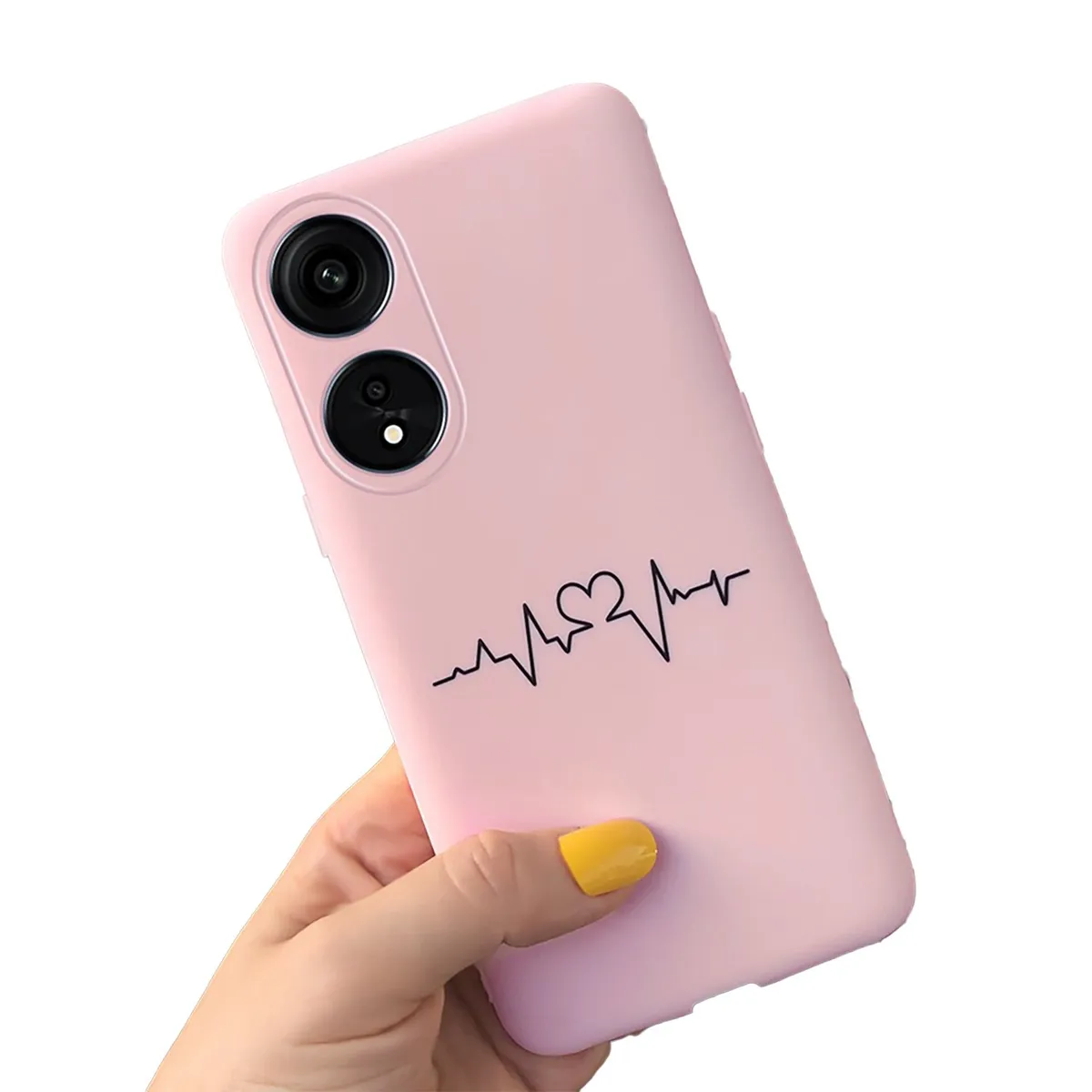 GENERICO - Funda Protector Case OPPO A78 5G OPPO A58 5G  - CORAZON PULSO ROSA