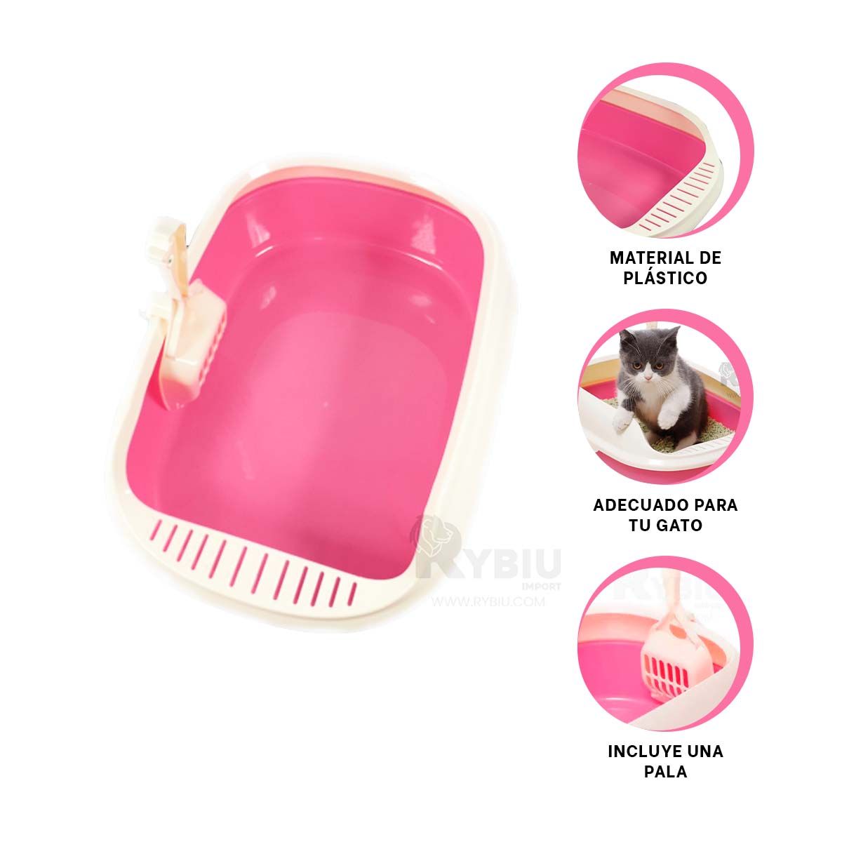 RYBIU IMPORT - Caja Arenera con Flanco Medio en Rosado Y+MiniAgenda