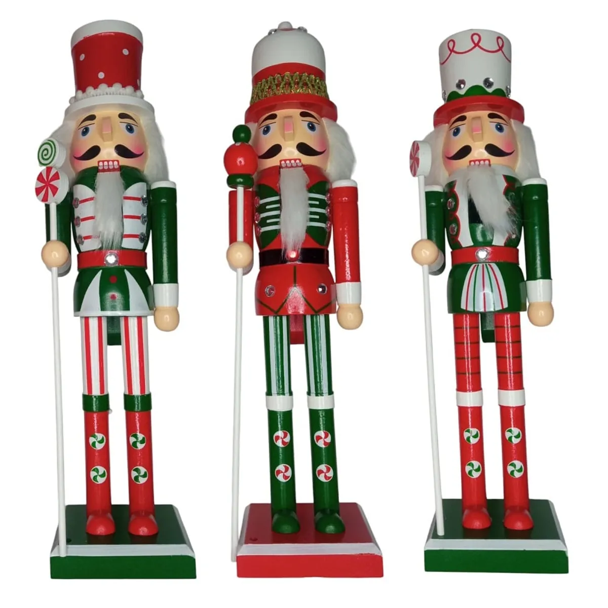 GENERICO - Cascanueces navideños rojos muñecos de navidad 37cm