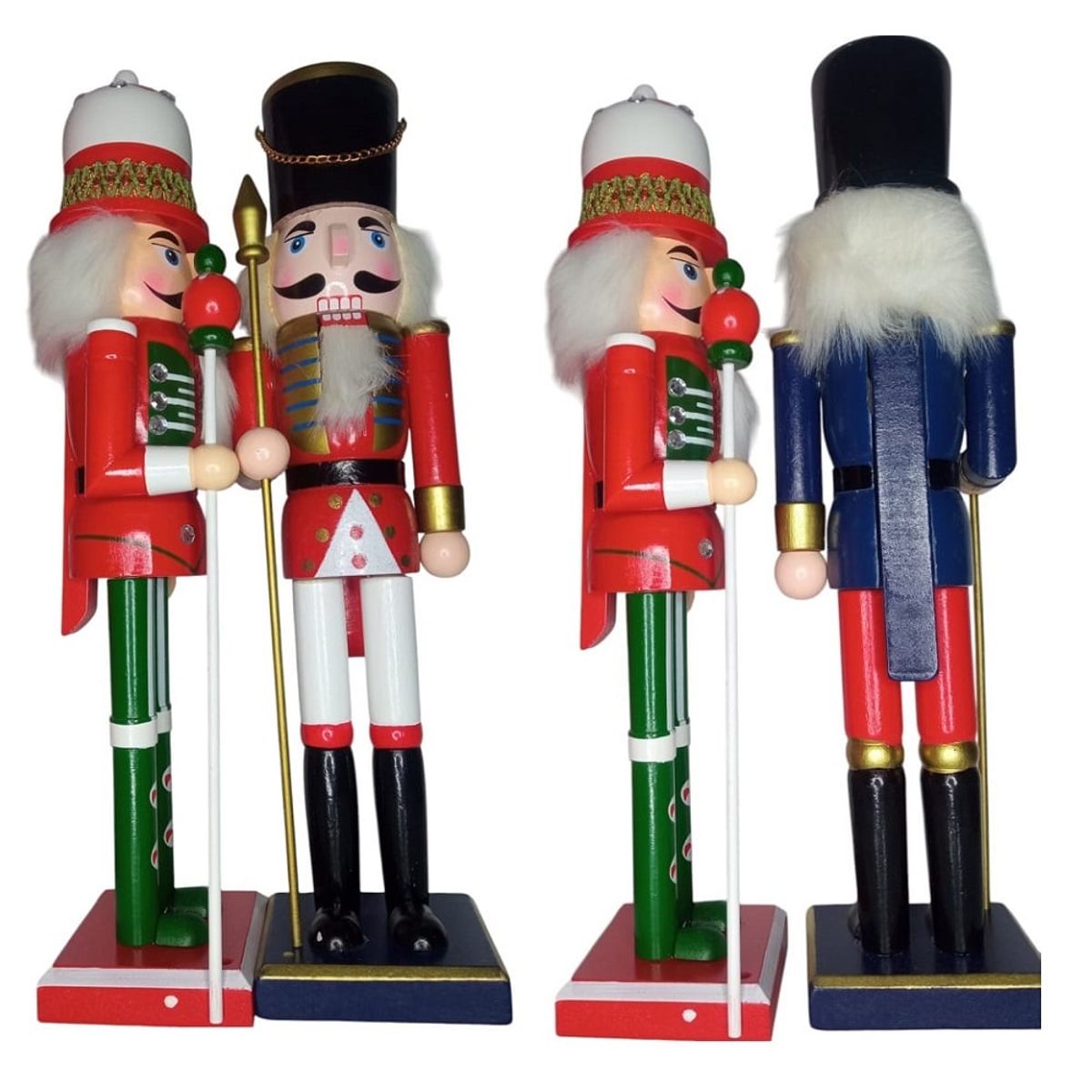 GENERICO - Cascanueces navideños rojos muñecos de navidad 37cm