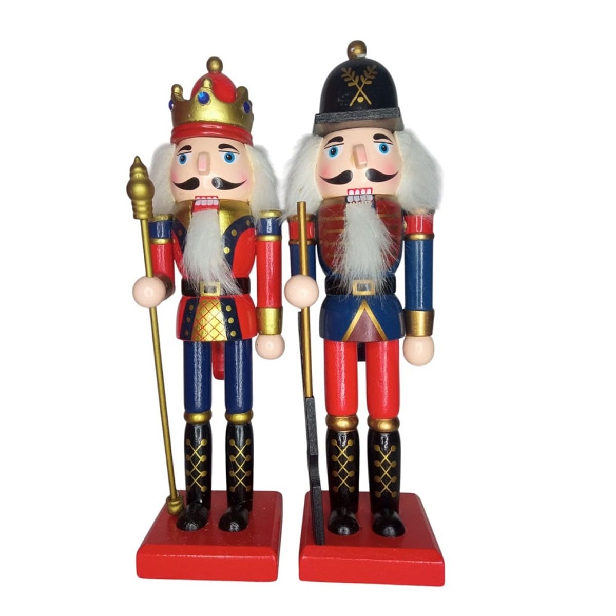 GENERICO - Cascanueces navideños rojos muñecos de navidad 25cm