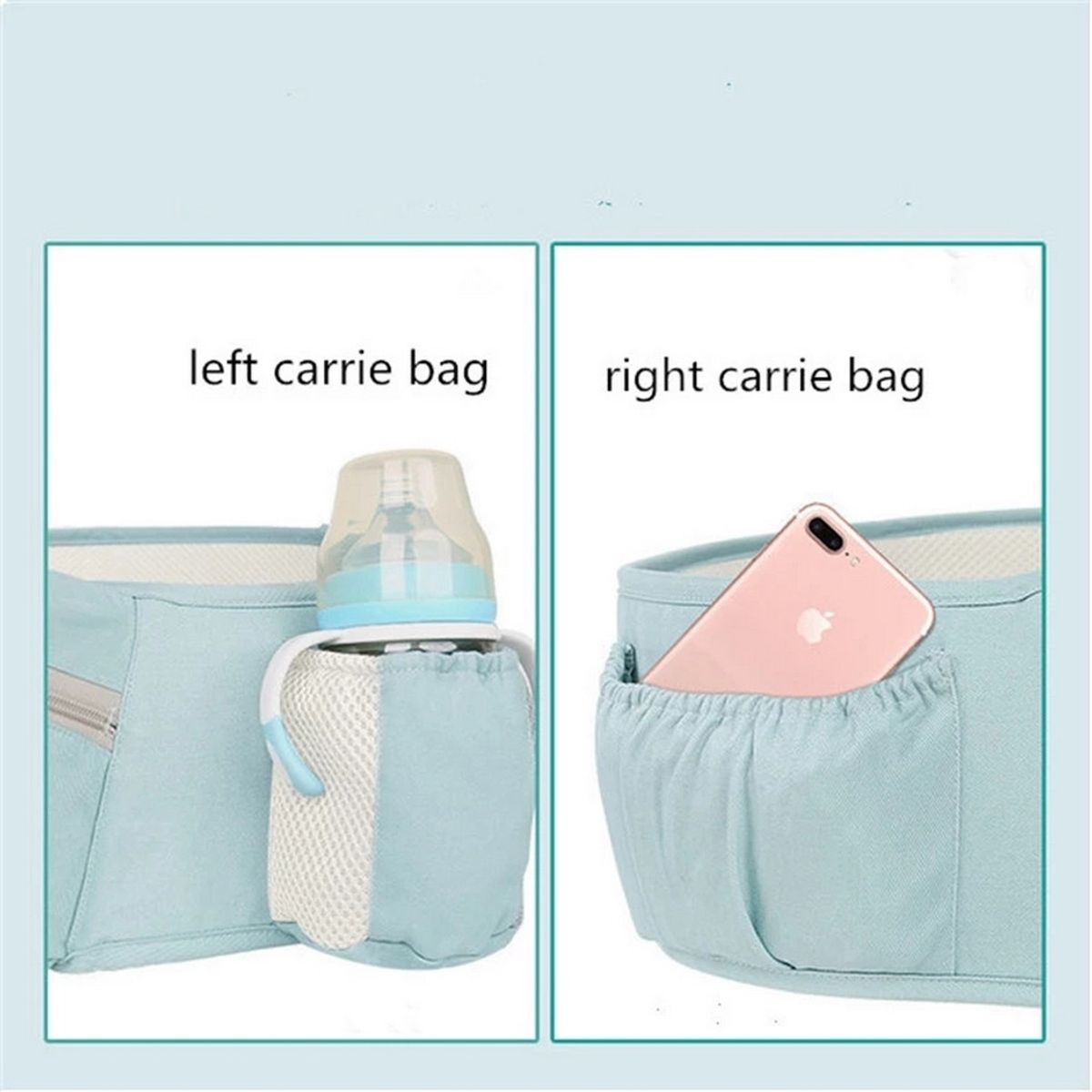 GENERICO - Canguro portabebés 9 posiciones en 1 ergonómico color verde