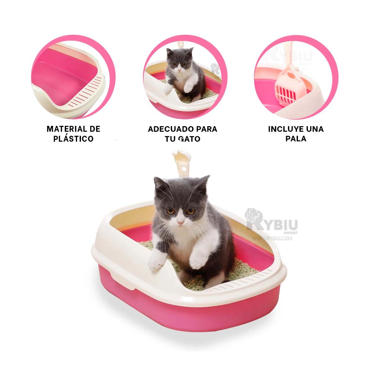 GENERICO - Caja Funcional con Lados Curvos en Rosado Y+Stickers