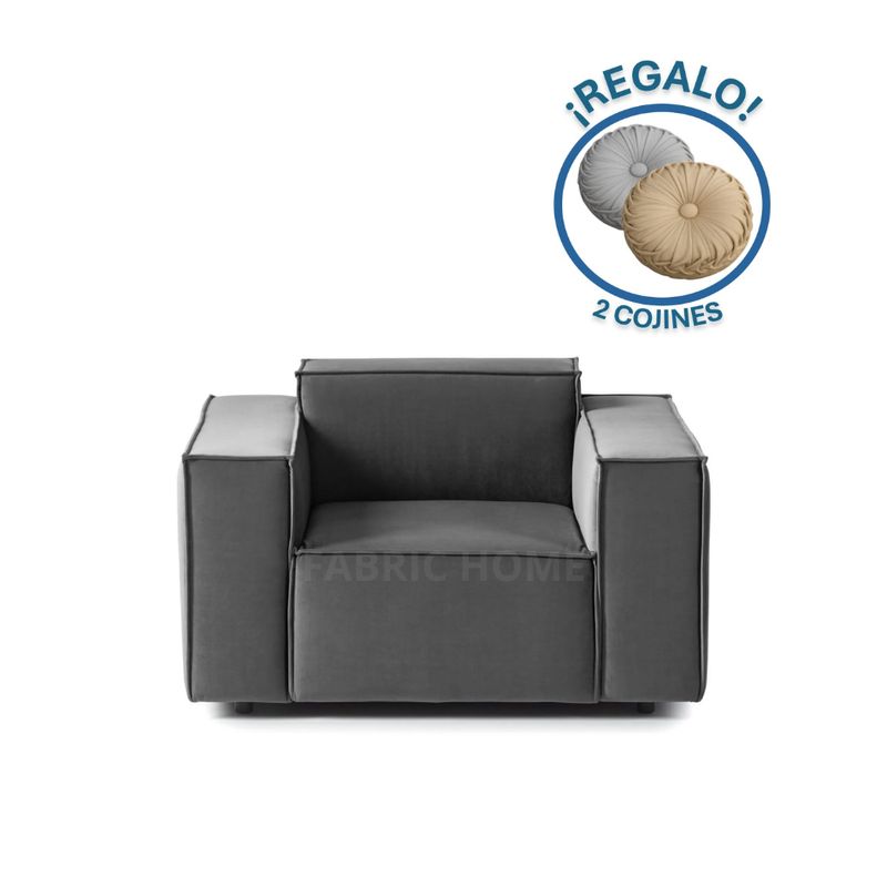 GENERICO - Sofa 1 Cuerpo Vitoriano - Gris