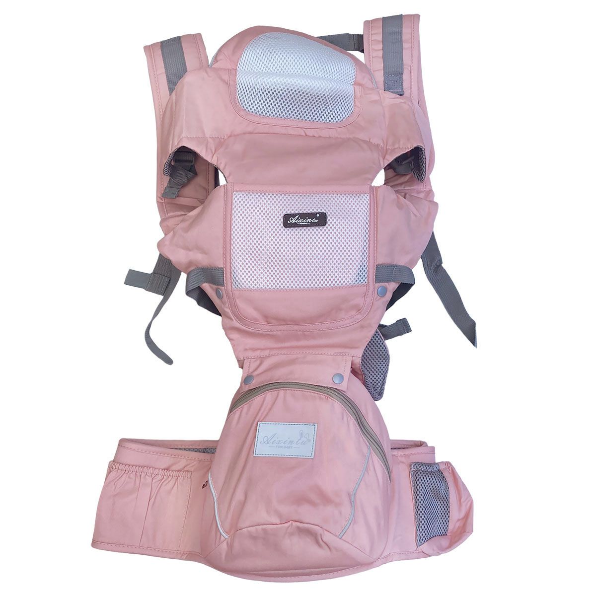 GENERICO - Canguro portabebés 9 posiciones en 1 ergonómico color rosado