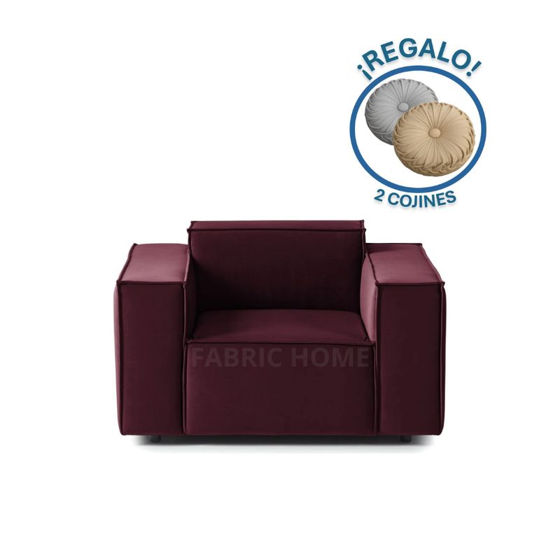 GENERICO - Sofa 1 Cuerpo Vitoriano - Vino