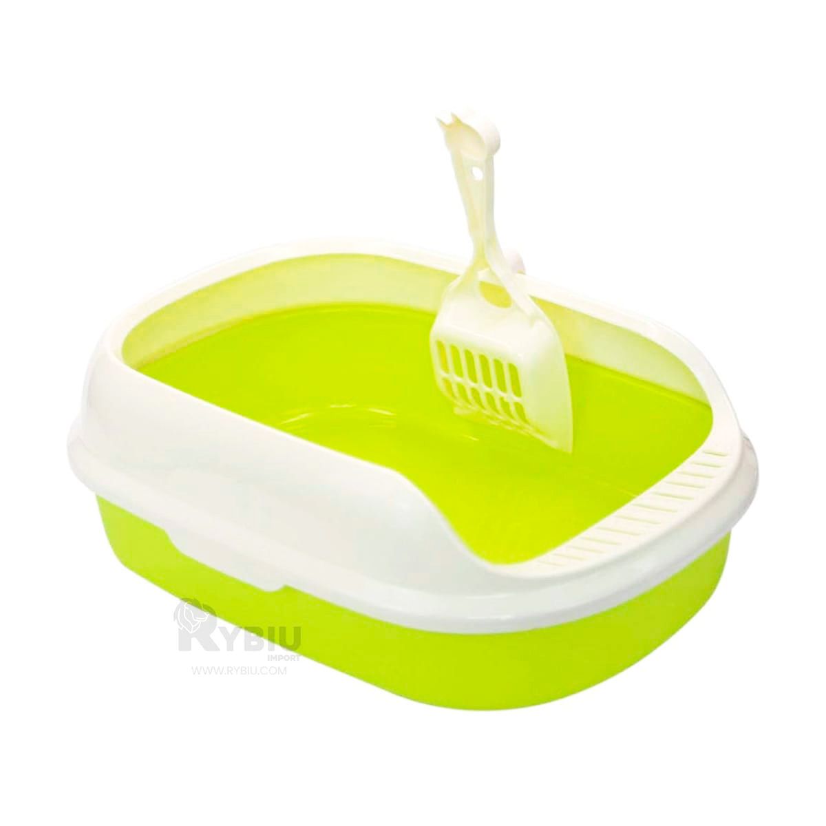 RYBIU IMPORT - Bandeja y Arenero para Gatos en Verde Y+Post-it adhesivos
