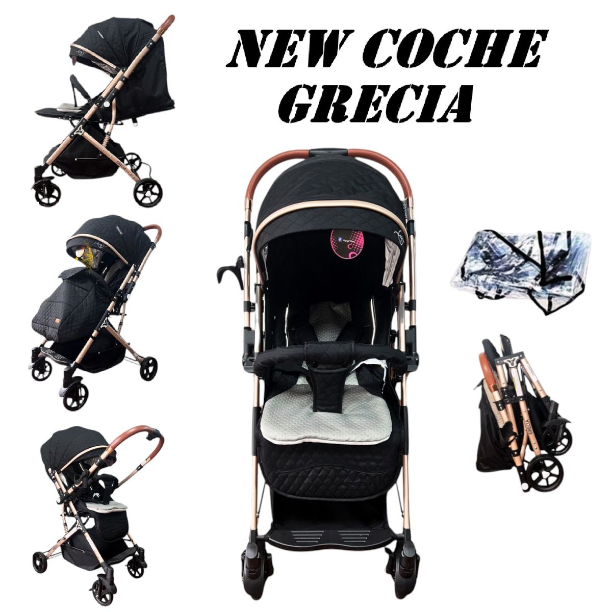 VOYAGE - Nuevo Coche Maleta Reversible Grecia -Negro M