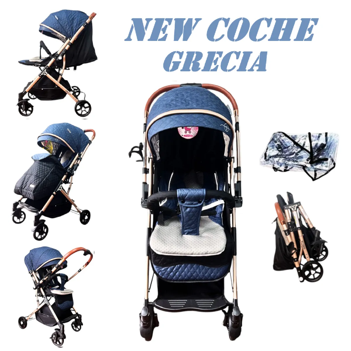 VOYAGE - Nuevo Coche Maleta Reversible Grecia -Azul