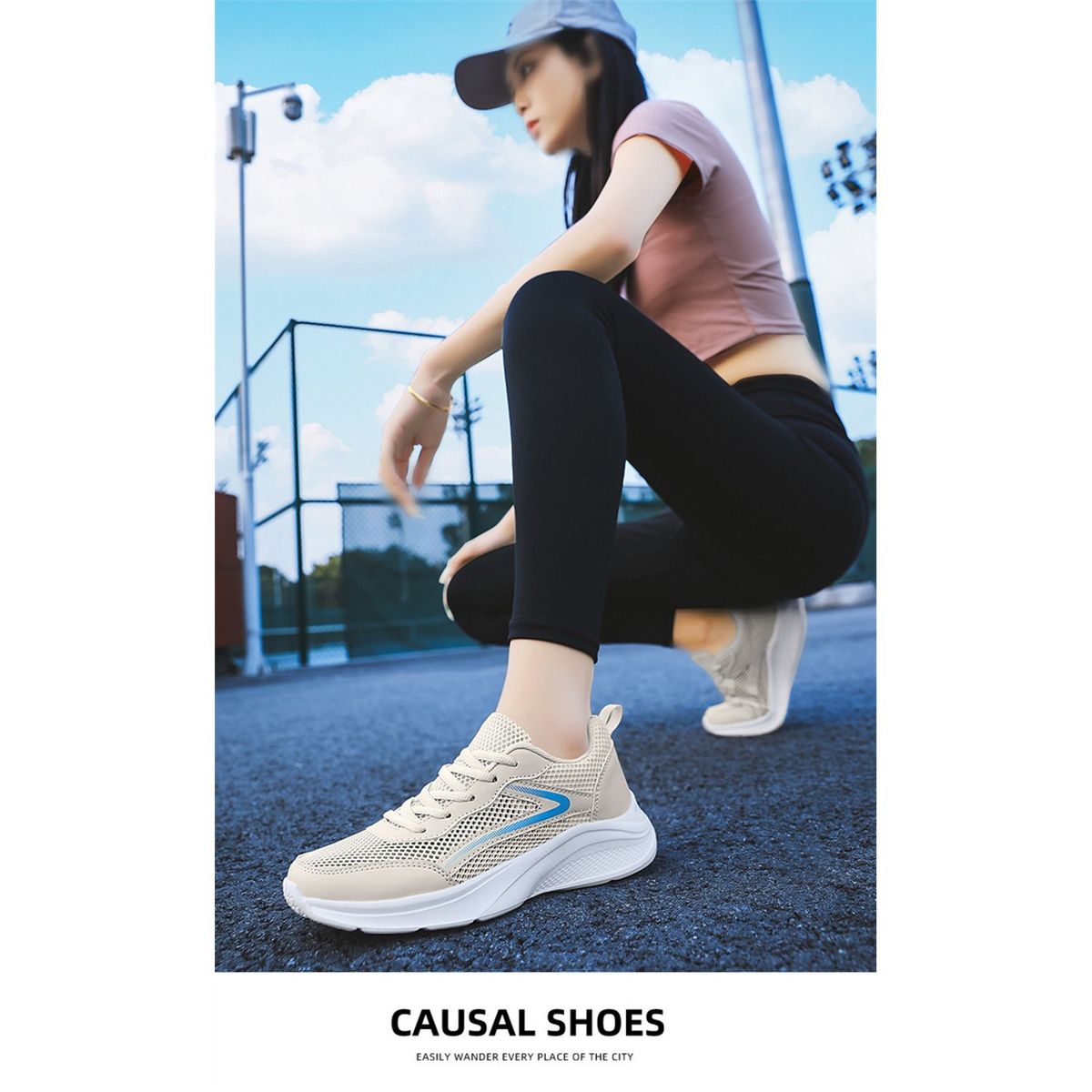 TIOZONEY - Zapatillas casuales para Mujer - Beige