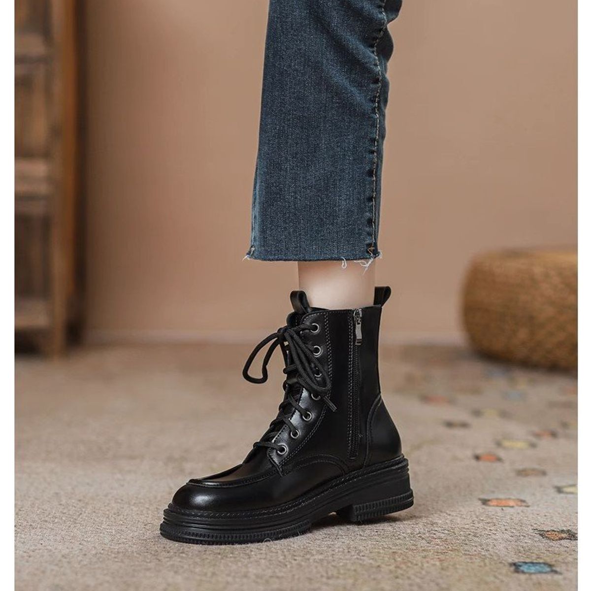 BLWOENS - Zapatos Botas de Martín para mujeres - Negro