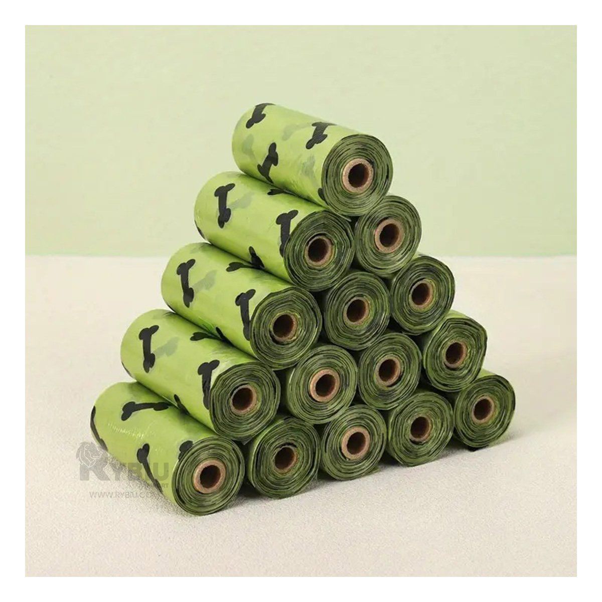 GENERICO - Rollo Portatil de Bolsas Tono Verde Y+Gift Stickers