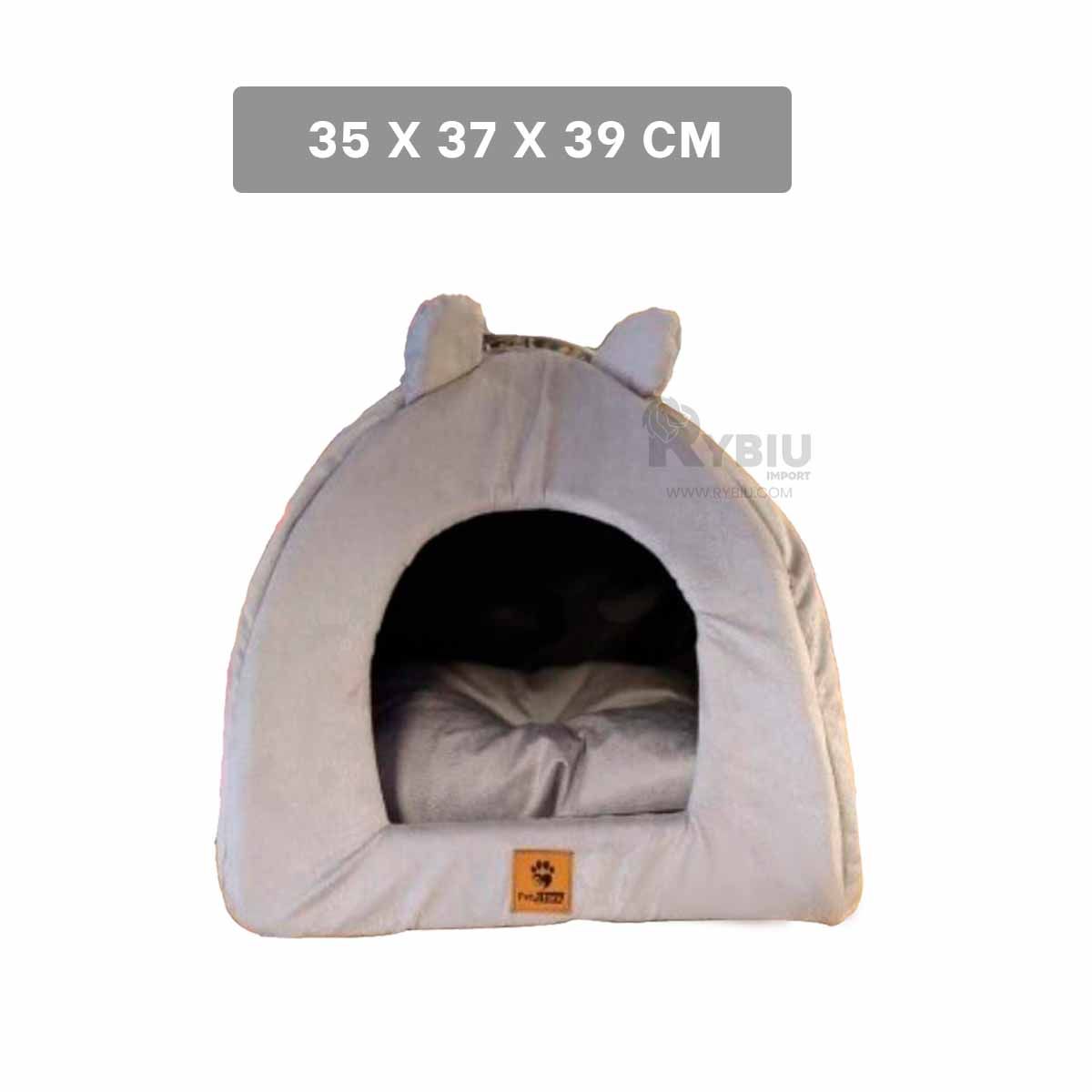 RYBIU IMPORT - Casita Apta de Can Suave en Color Plomo Y+Ligas de Regalo