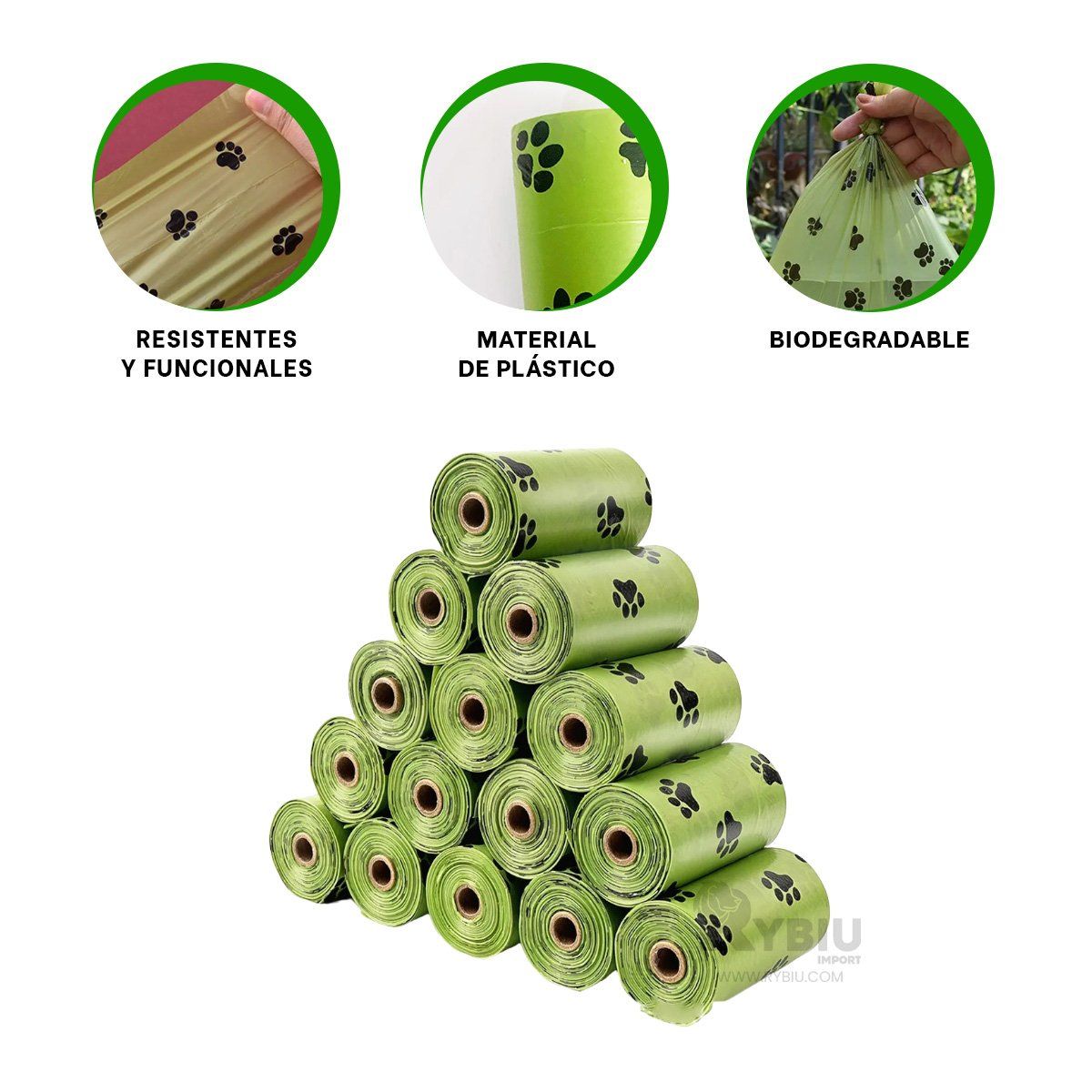 GENERICO - Bolsa con Diseño de Patitas Tono Verde Y+Papel de Regalo