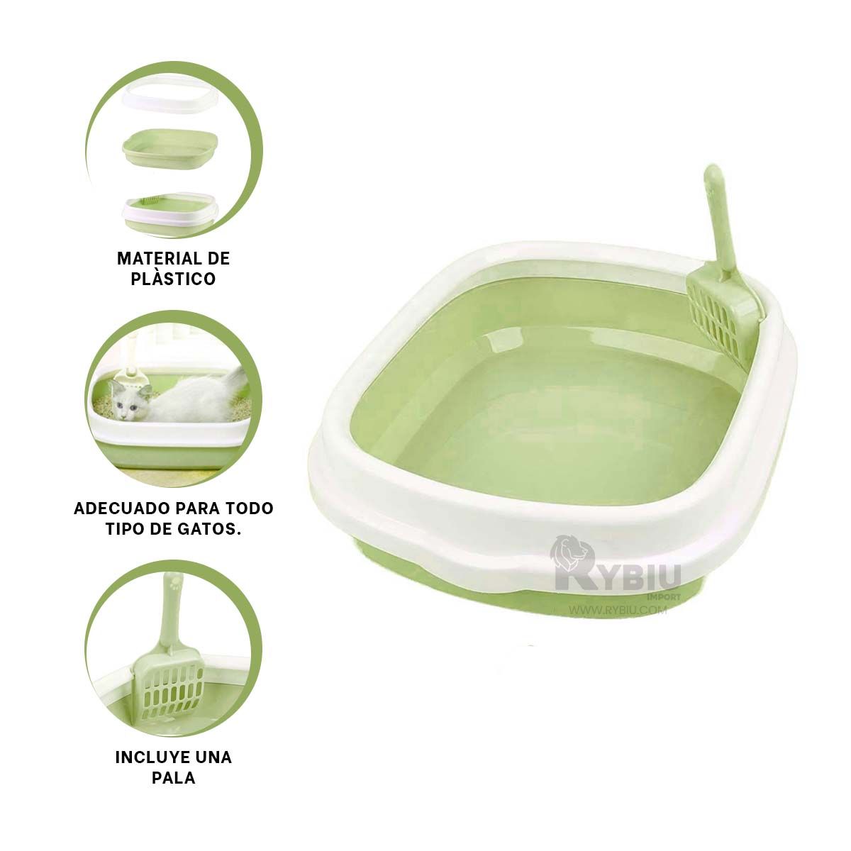 RYBIU IMPORT - Baño para Evitar Olores 40x33x11 Verde Y+Regalo Agendita