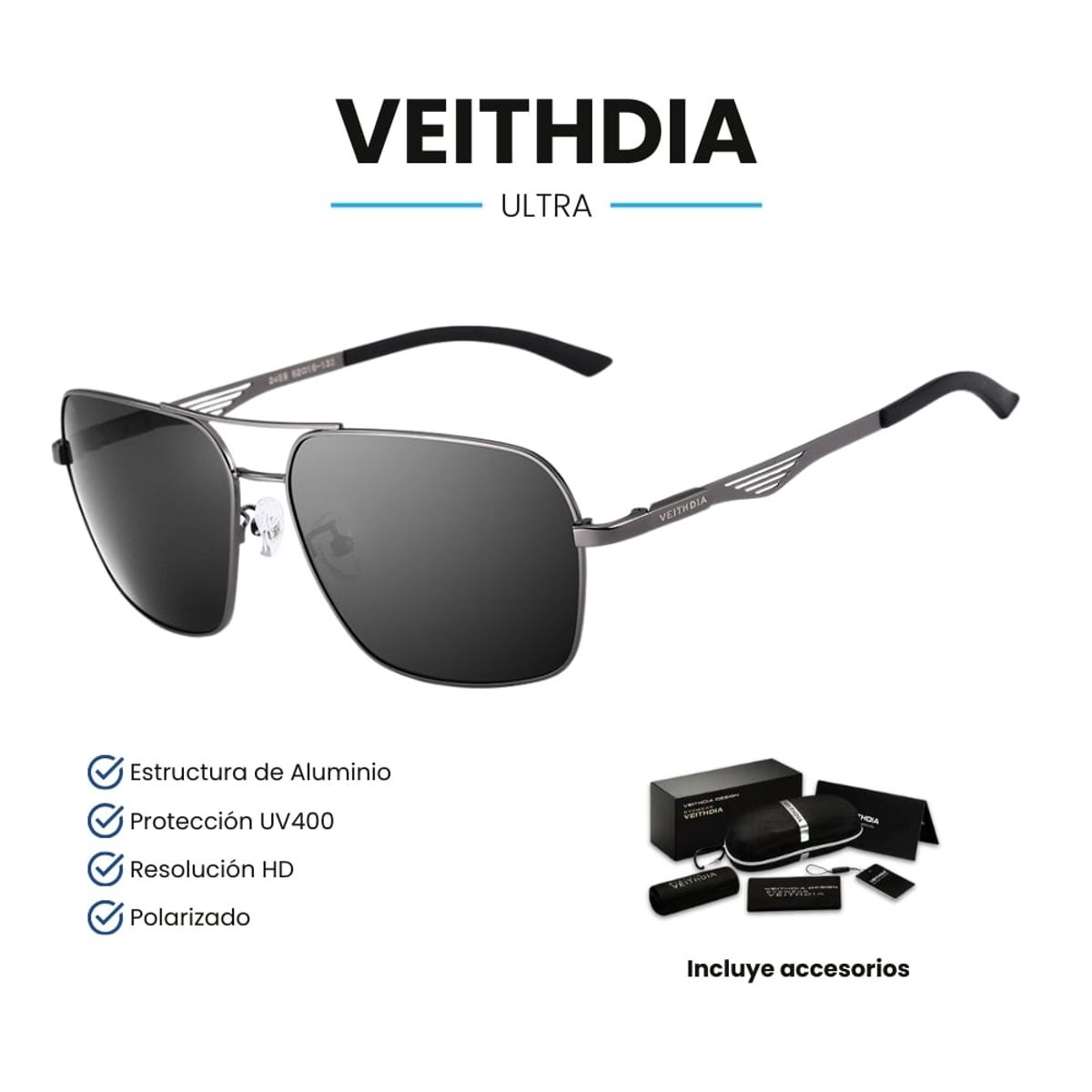 VEITHDIA - Lentes de Sol VEITHDIA Ultra - Polarizados - UV400