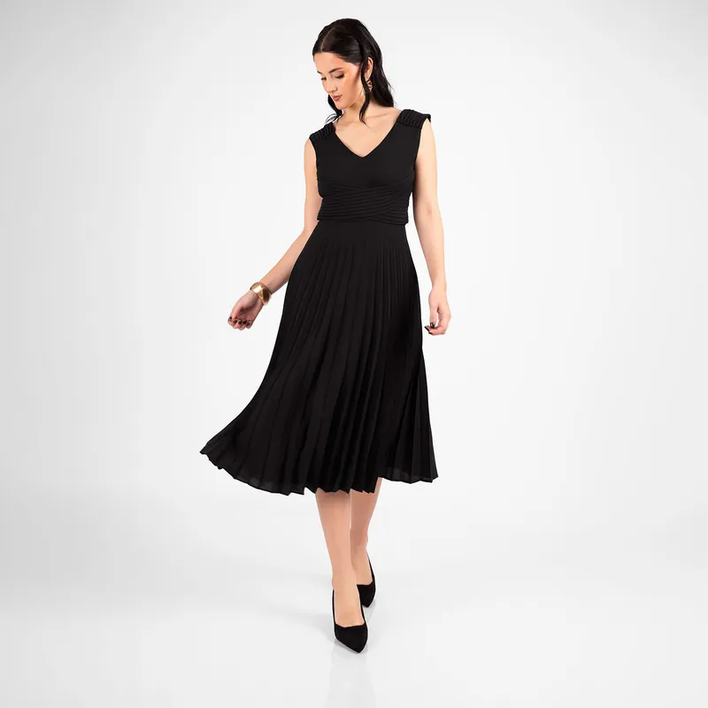TEILOR - VESTIDO ELEGANTE PLISADO COCTEL DE MUJER