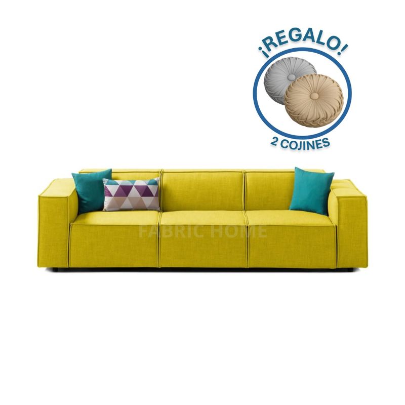 GENERICO - Sofá 3 Cuerpo Vitoriano - Amarillo
