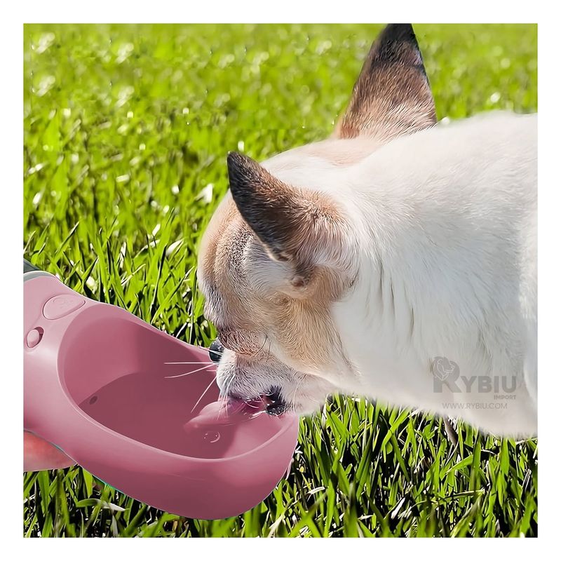 GENERICO - Botella 4 en 1 Dispensadora de Comida Color Rosado