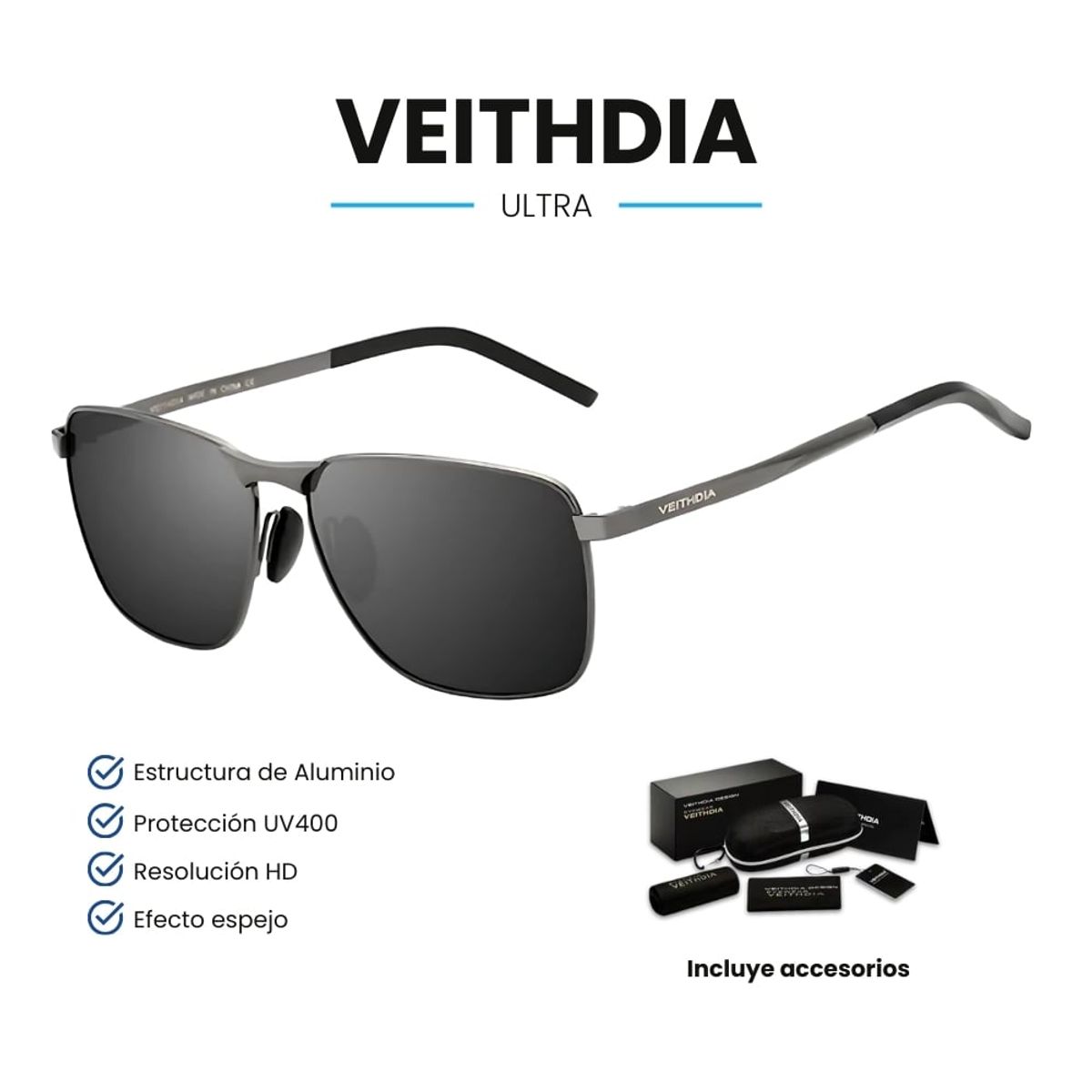 VEITHDIA - Lentes de Sol VEITHDIA Ultra - Polarizados - UV400