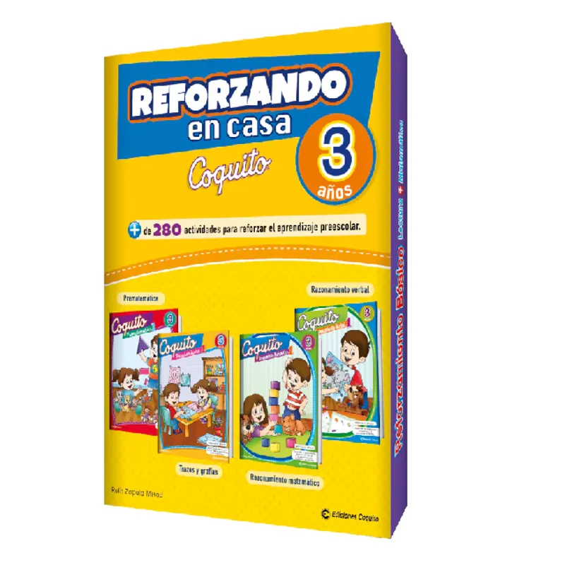 EDICIONES COQUITO - Pack x 4 Libros CoquitoReforzando En Casa 3 Años