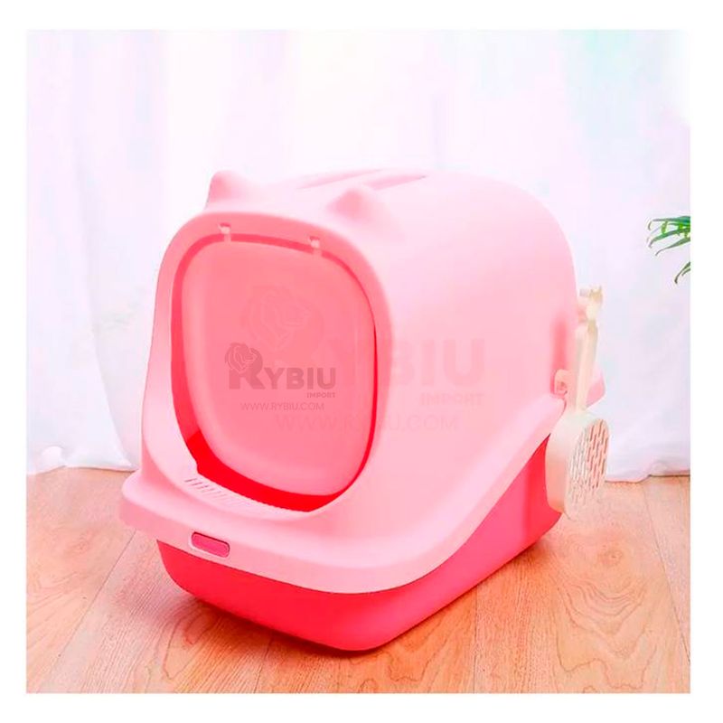 GENERICO - Arenero Facil de Limpiar de Color Rosado Y+Stickers