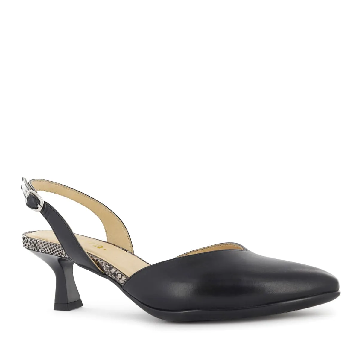 SESTRA - Zapatos de Vestir Destalonado Mujer Sestra Riga01 Negro Cuero Natural