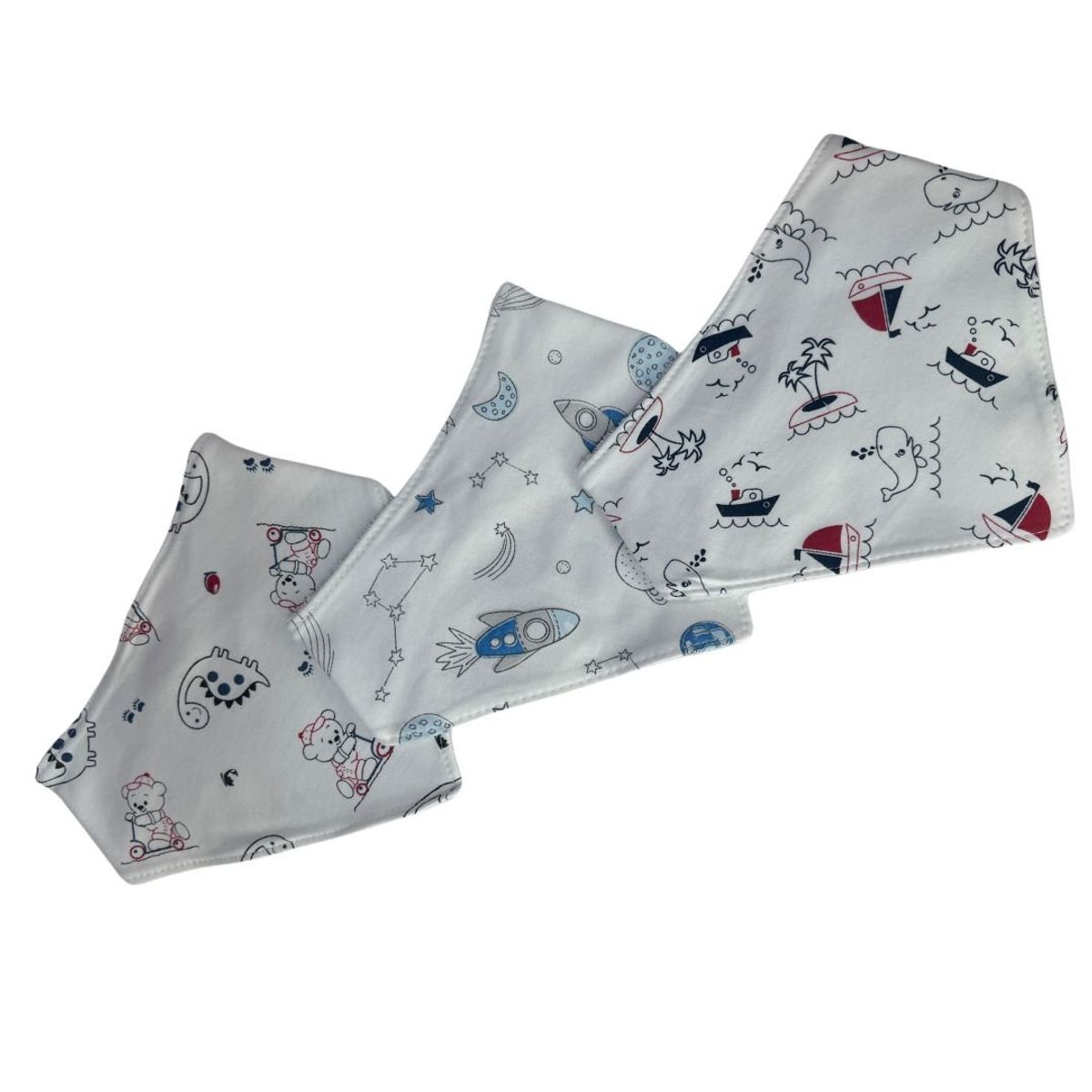 GENERICO - Pack 3 Babero Bandana Para Bebé (varón)