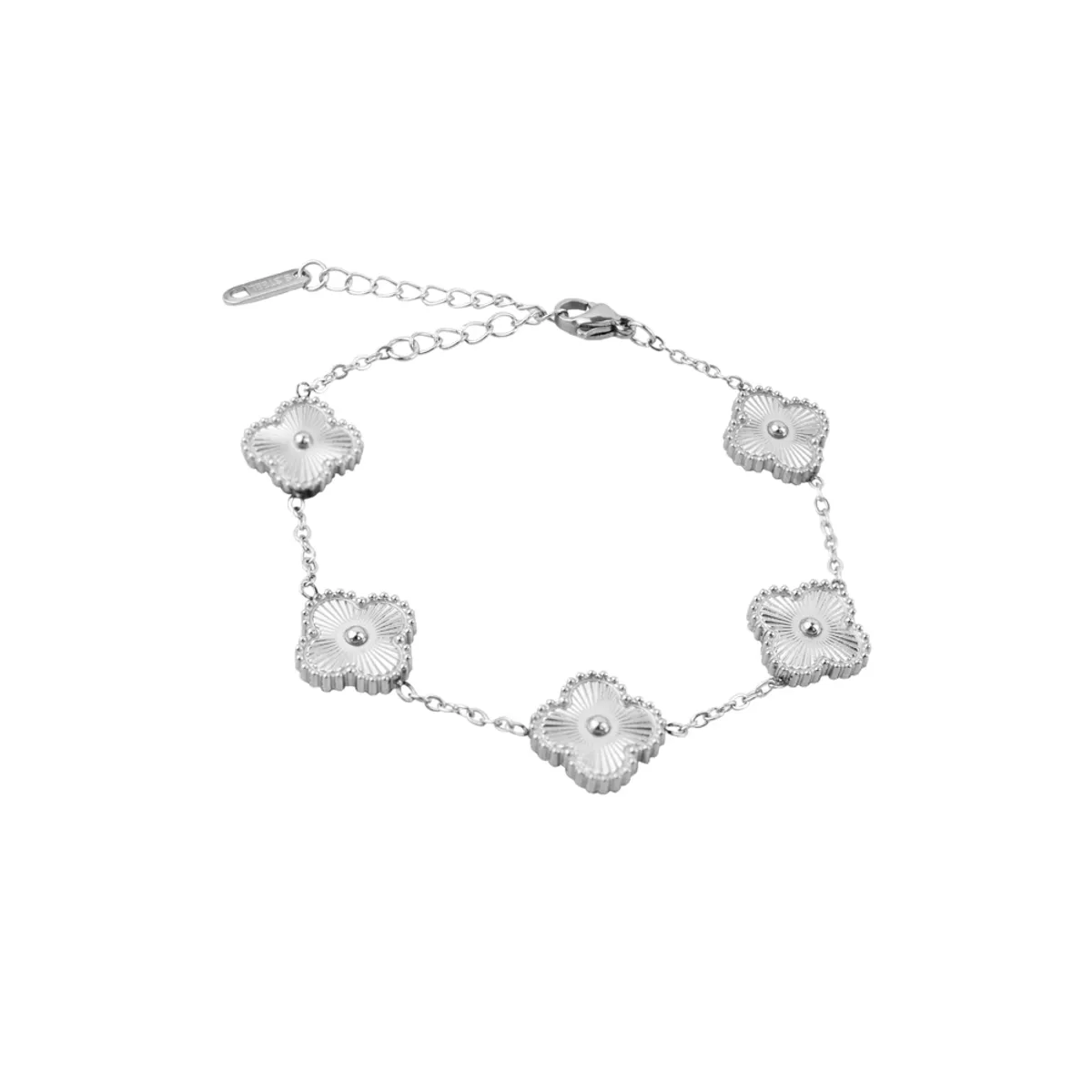 CLEO JOYAS & ACCESORIOS - Set Treboles Collar y Pulsera Dupe Van Cl Plateado