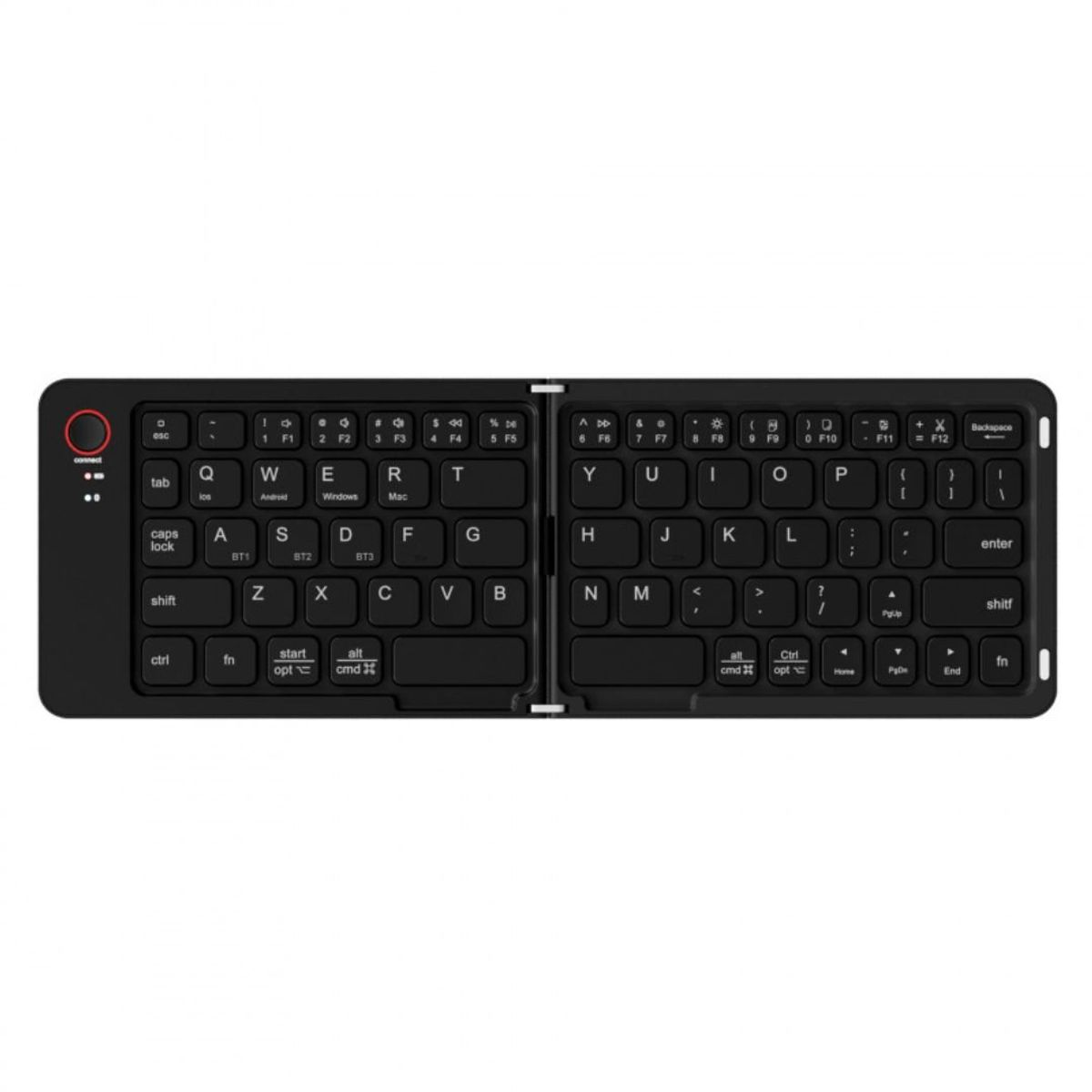 GENERICO - Teclado Inalámbrico Plegable Bluetooth Multidispositivo CMK-B023 Negro