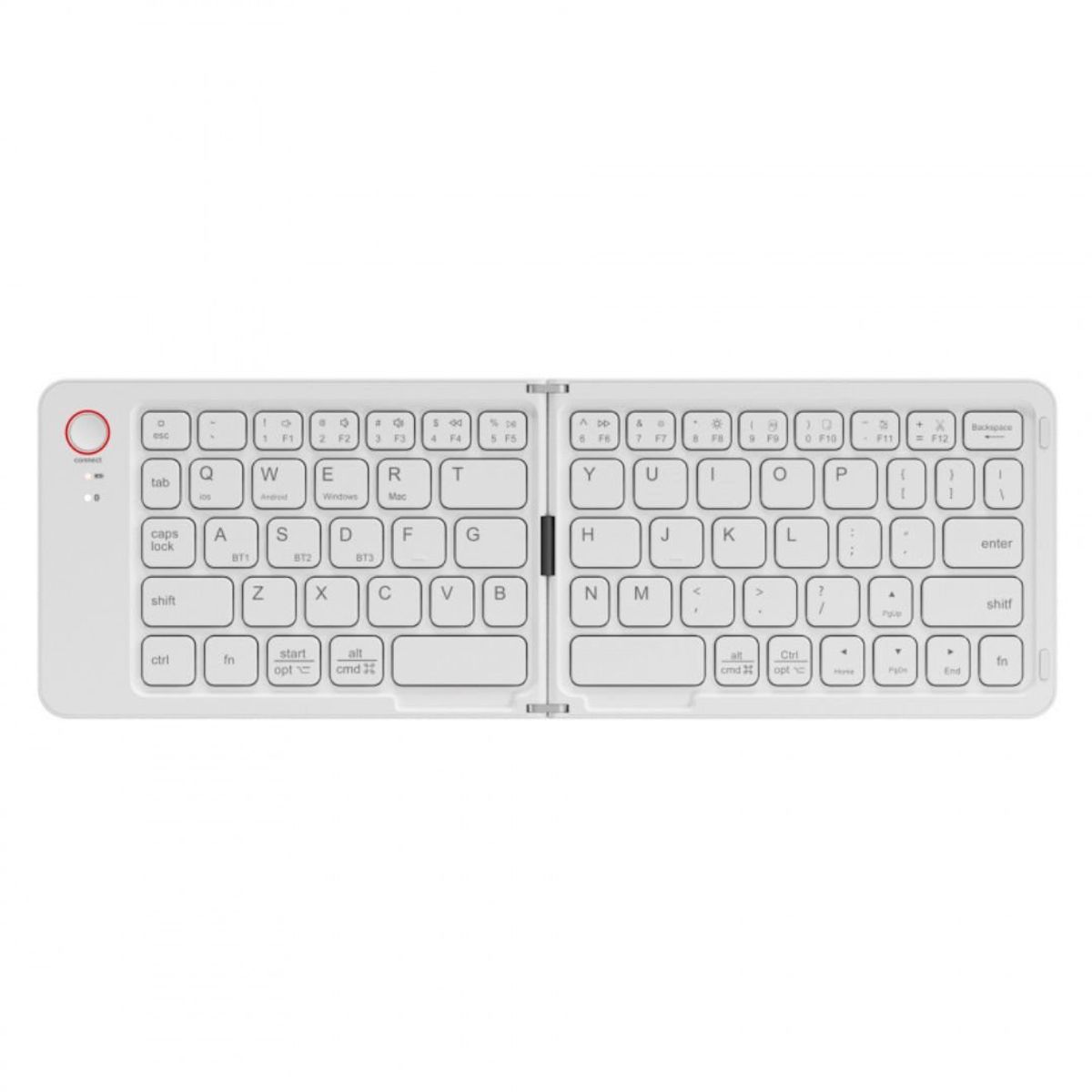 GENERICO - Teclado Inalámbrico Plegable Bluetooth Multidispositivo CMKB023 Blanco