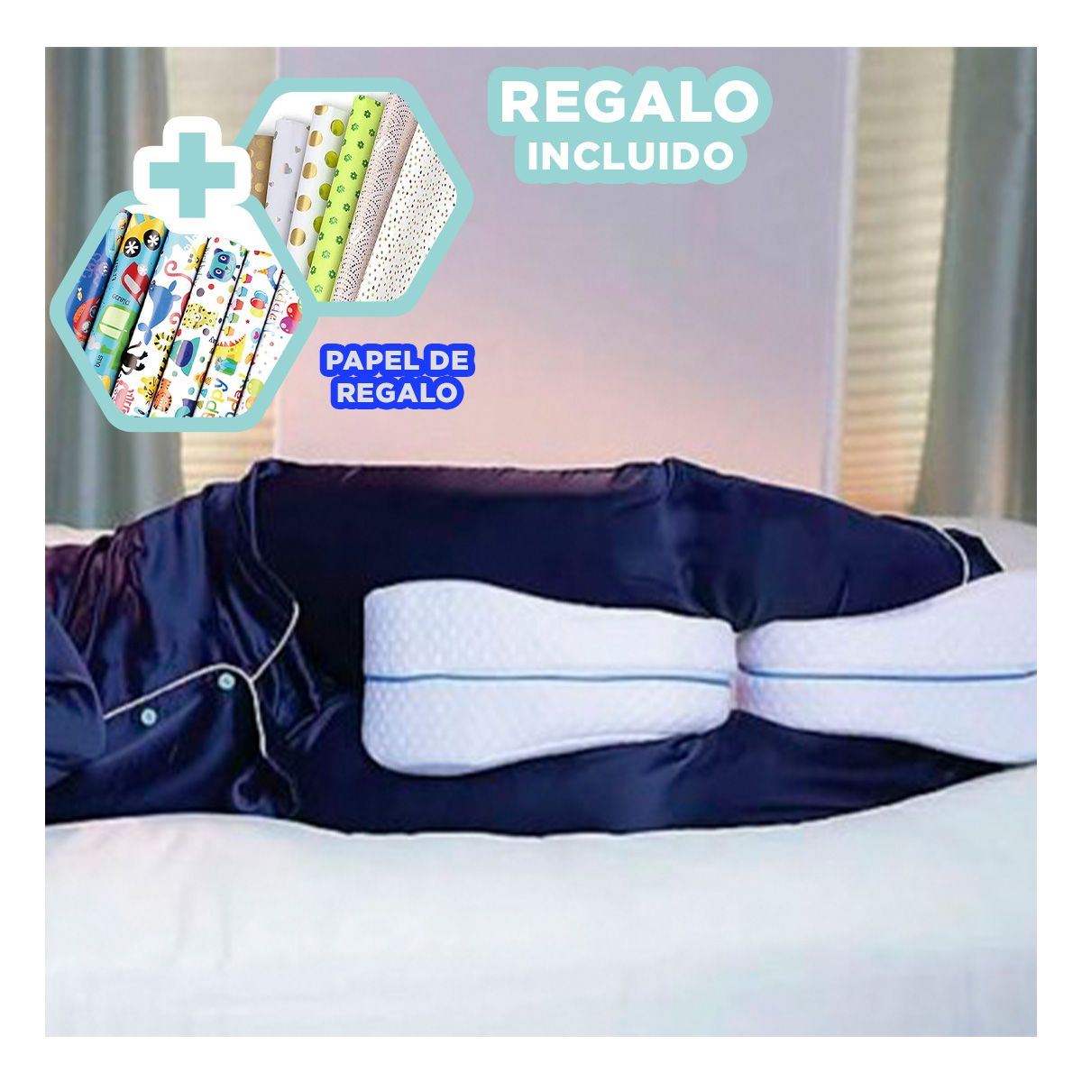 GENERICO - Almohada de Apoyo para Piernas y Rodillas Y+Regalo Agendita