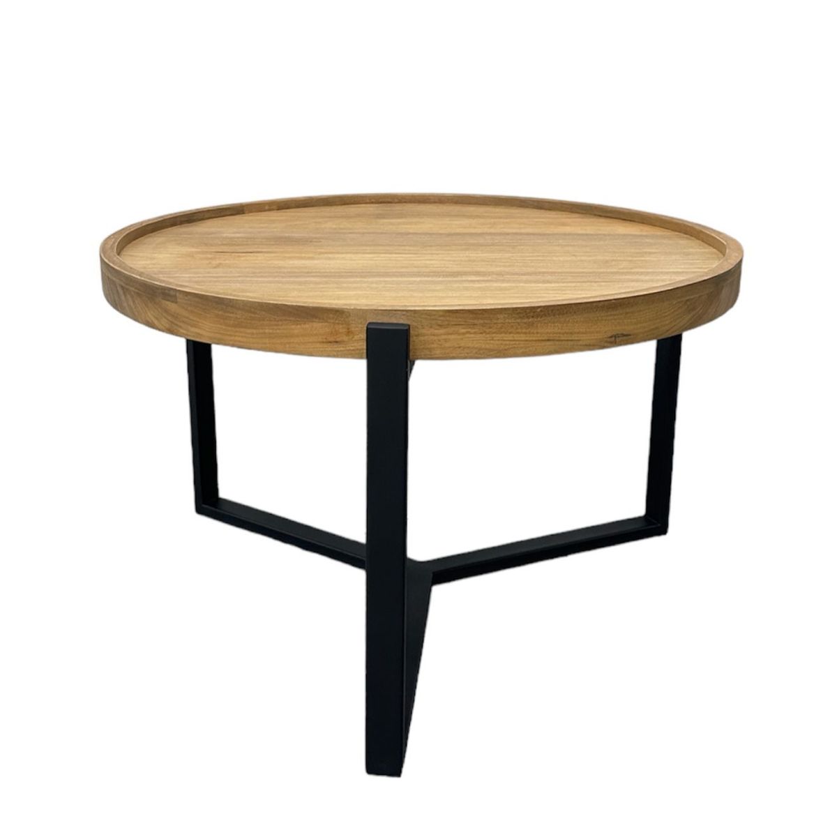 GENERICO - MESA DE MADERA CON BASE DE FIERRO MODELO Y COLOR OAK