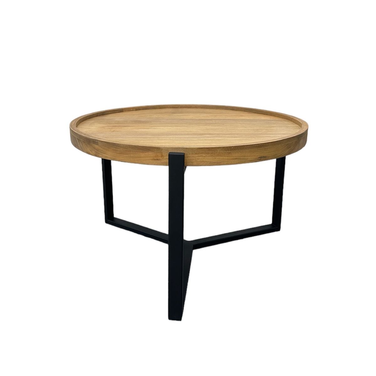 GENERICO - MESA DE MADERA CON BASE DE FIERRO MODELO Y COLOR OAK