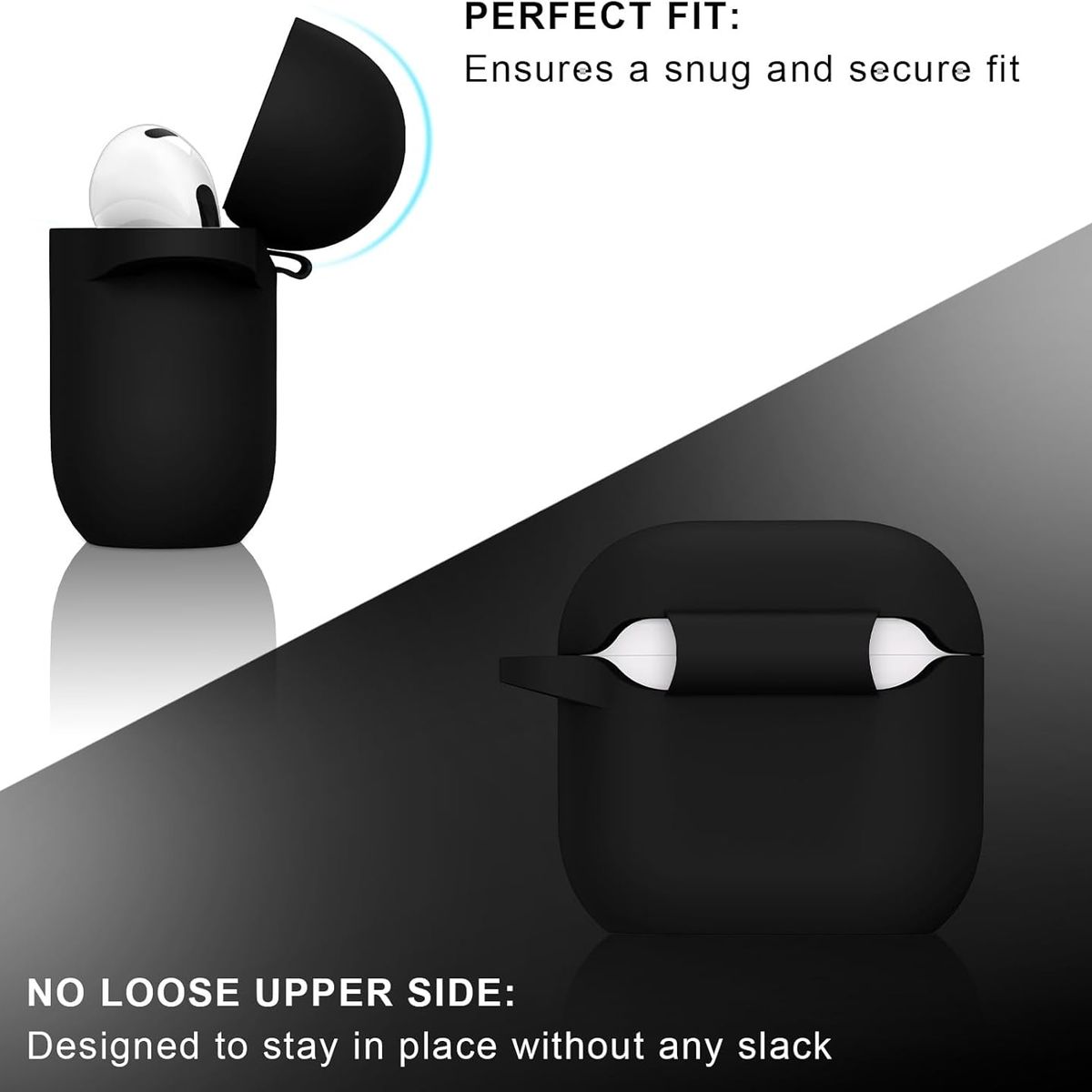 GENERICO - Funda protectora de silicona AirPods 4 - Negro