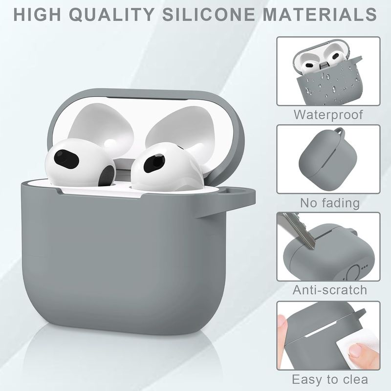 GENERICO - Funda protectora de silicona AirPods 4 - Gris