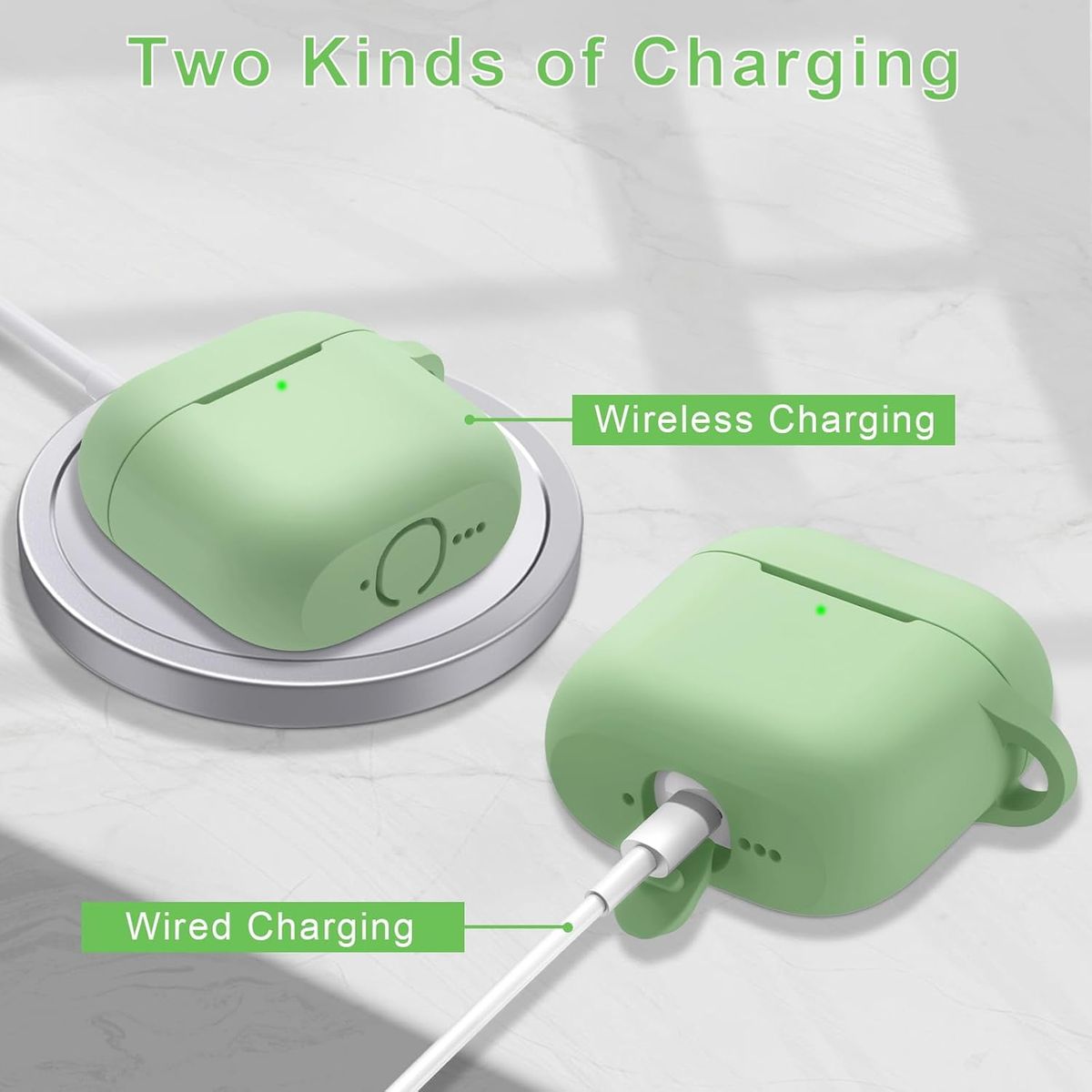 GENERICO - Funda protectora de silicona AirPods 4 - Verde