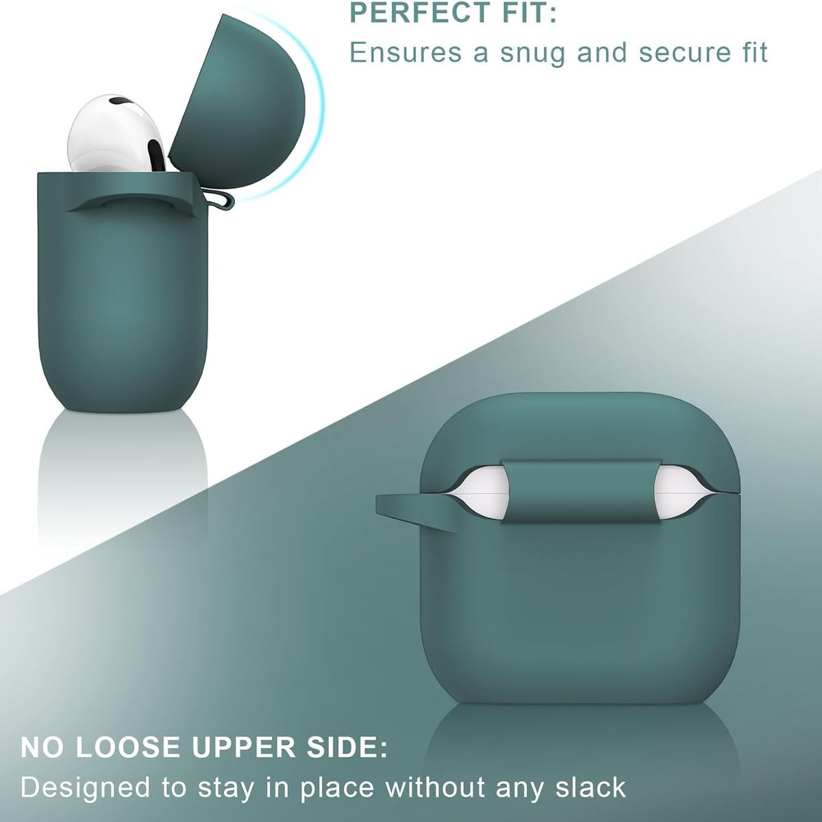 GENERICO - Funda protectora de silicona AirPods 4 - Verde Militar