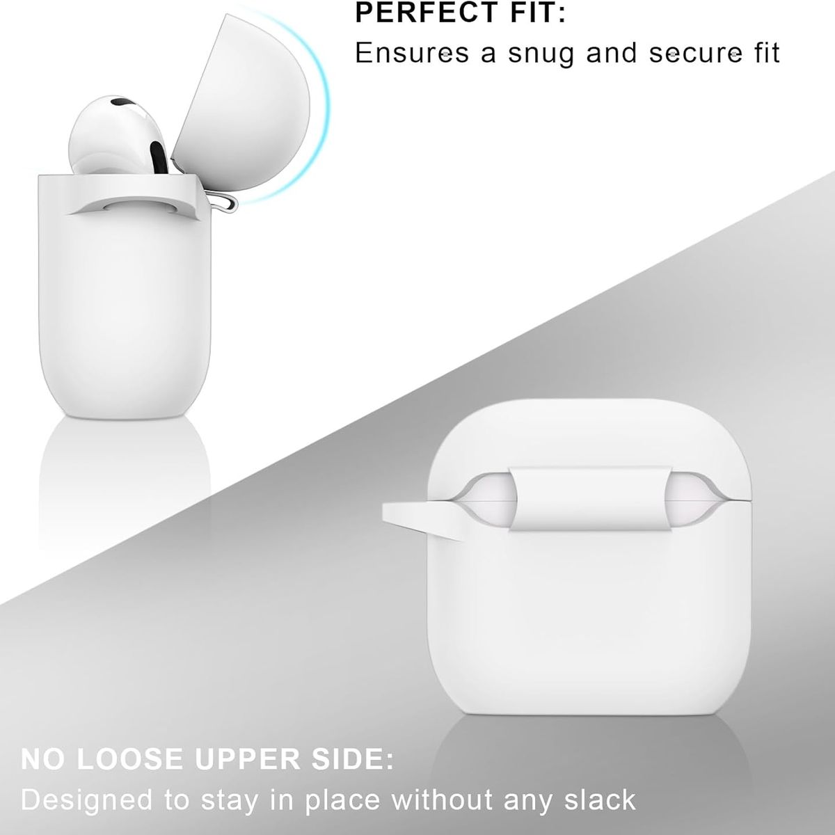 GENERICO - Funda protectora de silicona AirPods 4 - Blanco