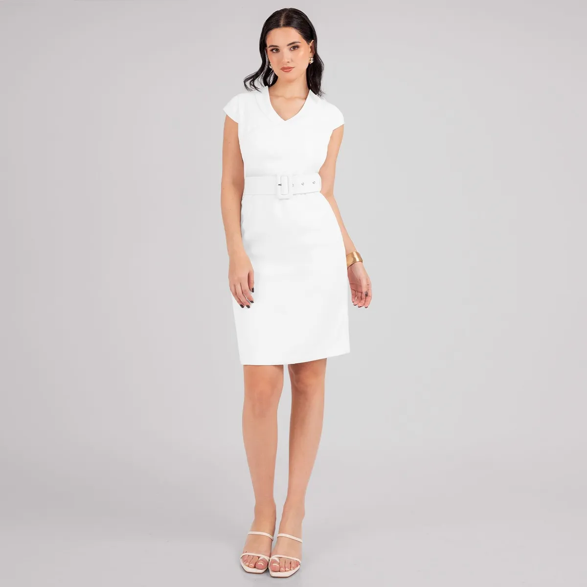 TEILOR - VESTIDO CORTO SASTRE CON CINTURON MUJER