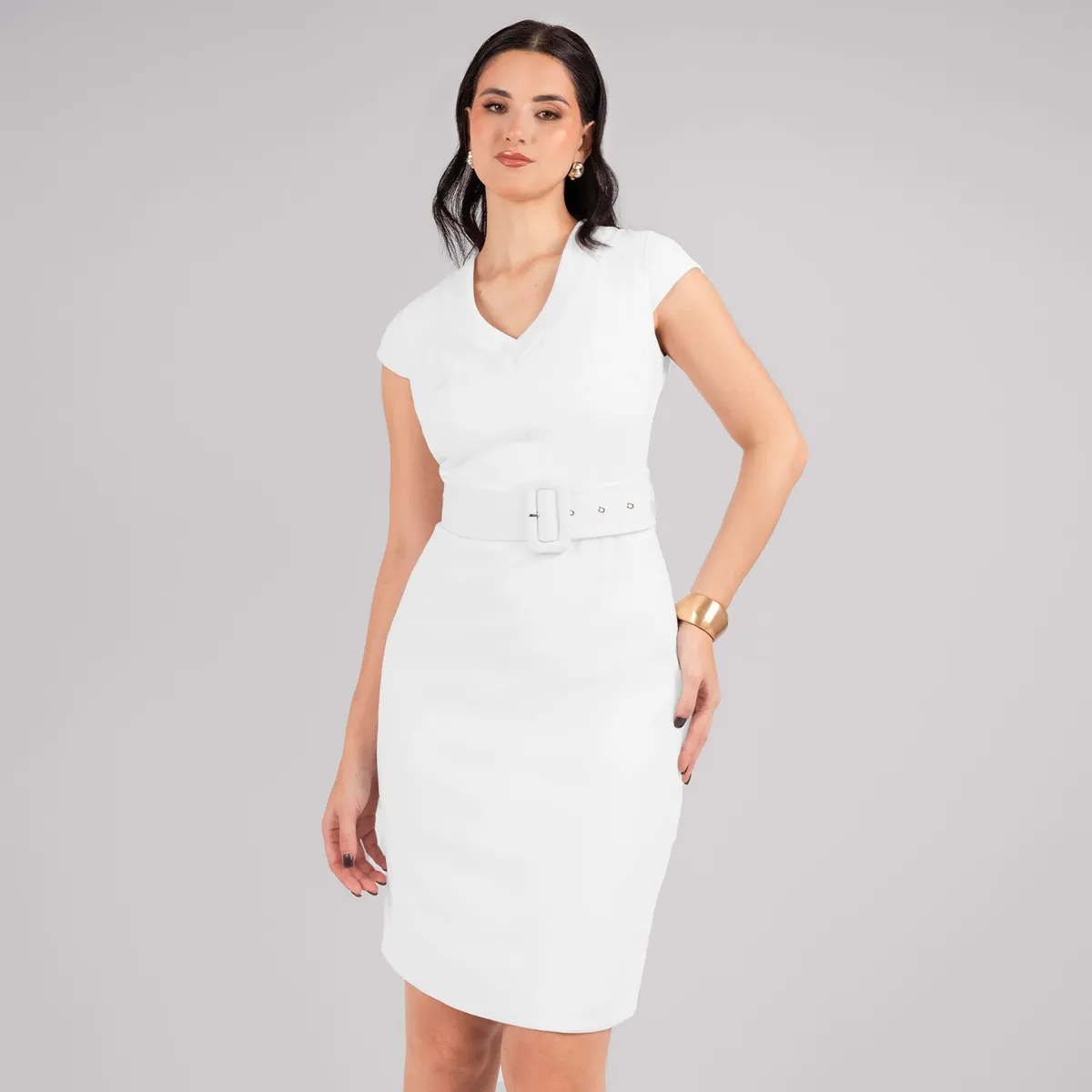 TEILOR - VESTIDO CORTO SASTRE CON CINTURON MUJER