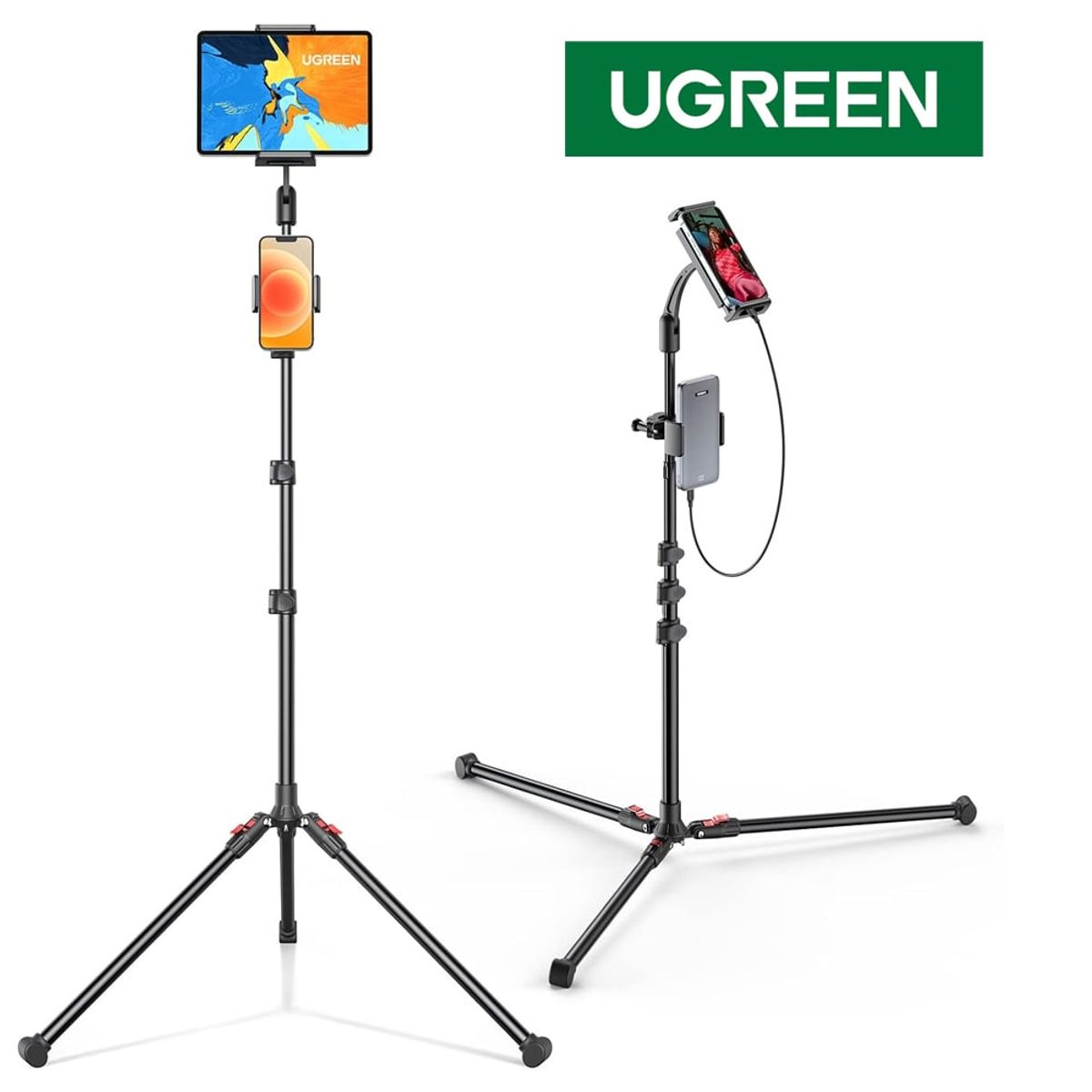 UGREEN - Tripode 2 en 1 UGREEN tablet y celular soporte 1.74 Mts ajustable