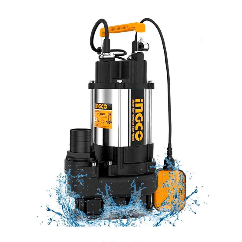 INGCO TOOLS - BOMBA SUMERGIBLE INGCO 1100W AGUA SUCIALIMPIA 15HP RESIDUALES