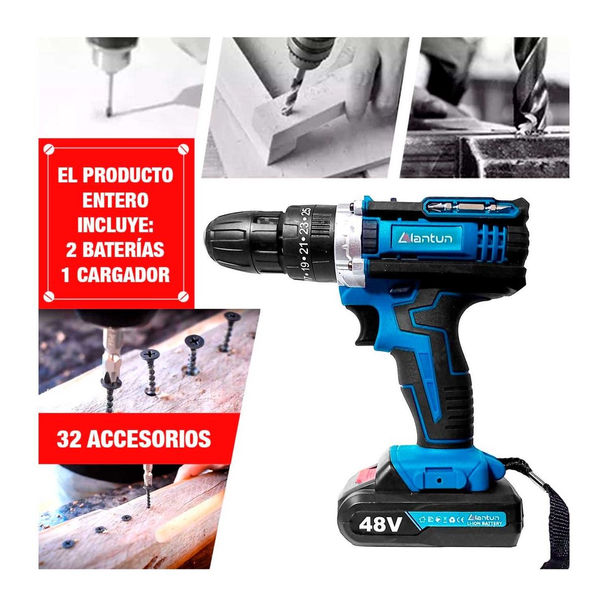 GENERICO - TALADRO PERCUTOR ATORNILLADOR INALAMBRICO ADAPTADOR CALADORA