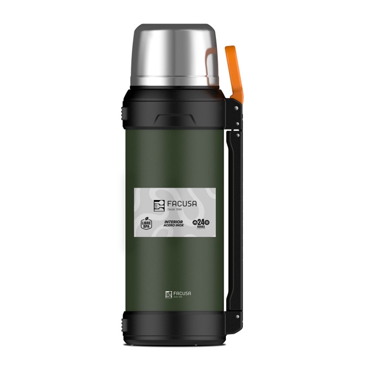 FACUSA - Termo de Acero Inoxidable 2lt Robusto - Verde Facusa