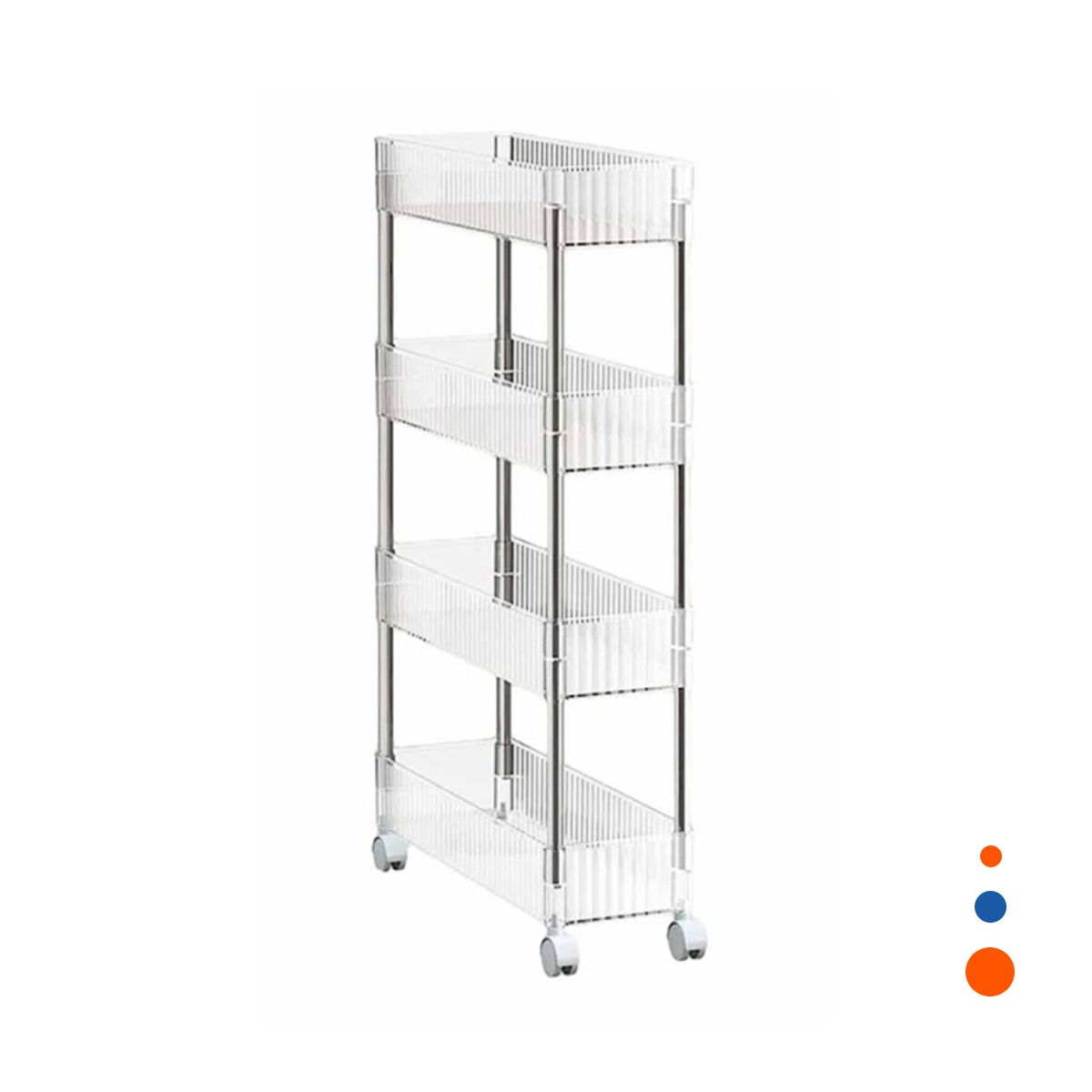 GENERICO - Carrito Laterales de 4 Niveles de 4 Ruedas en Acrilico