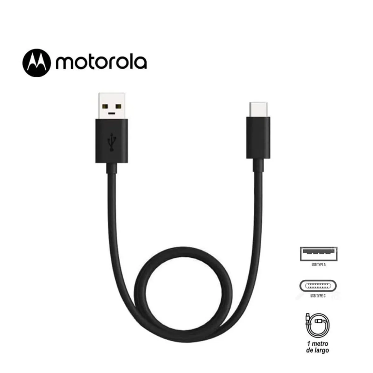 MOTOROLA - Cable Motorola USB A Tipo C TurboPower - Negro