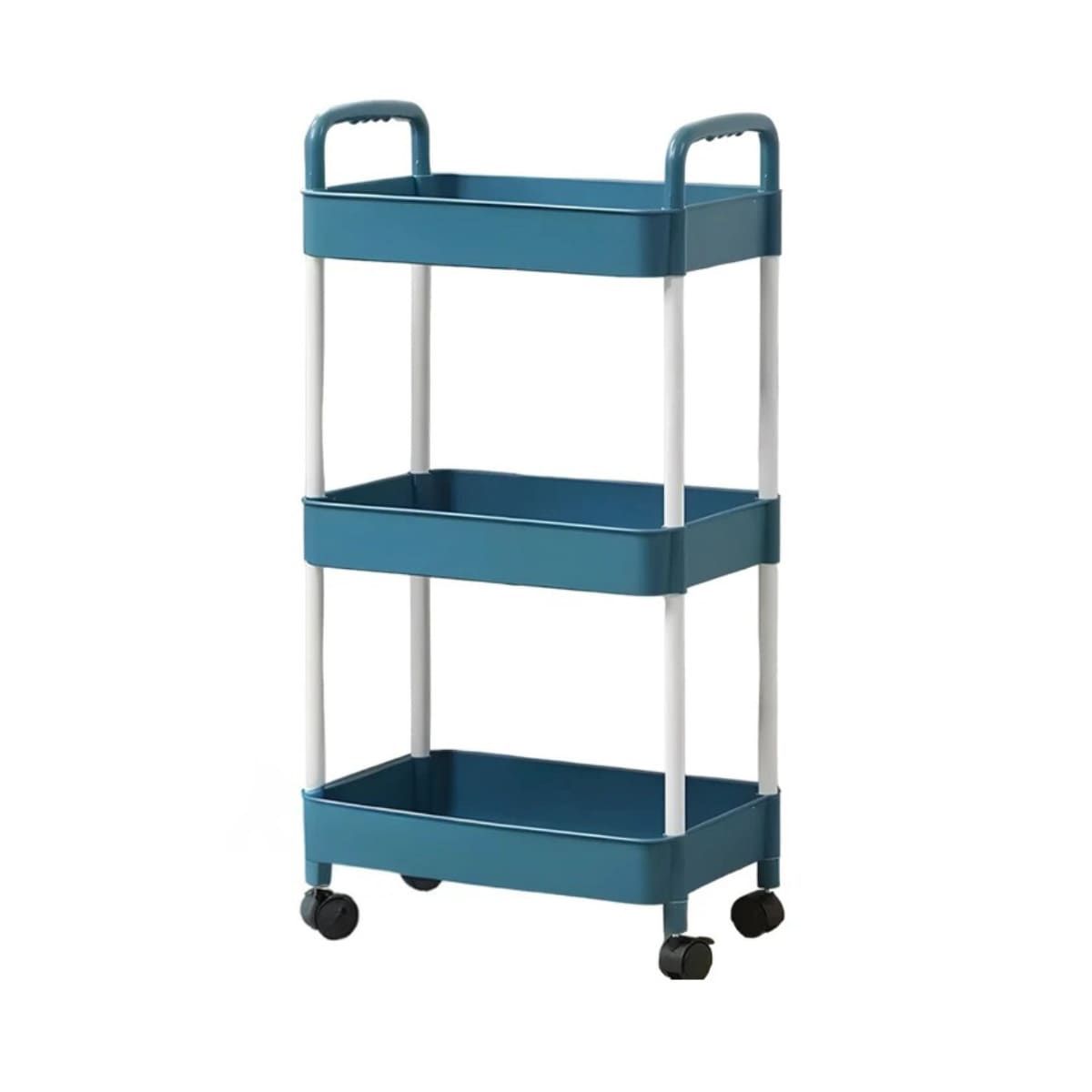 GENERICO - Estante de Cocina de 3 Niveles con Ruedas de Color Azul