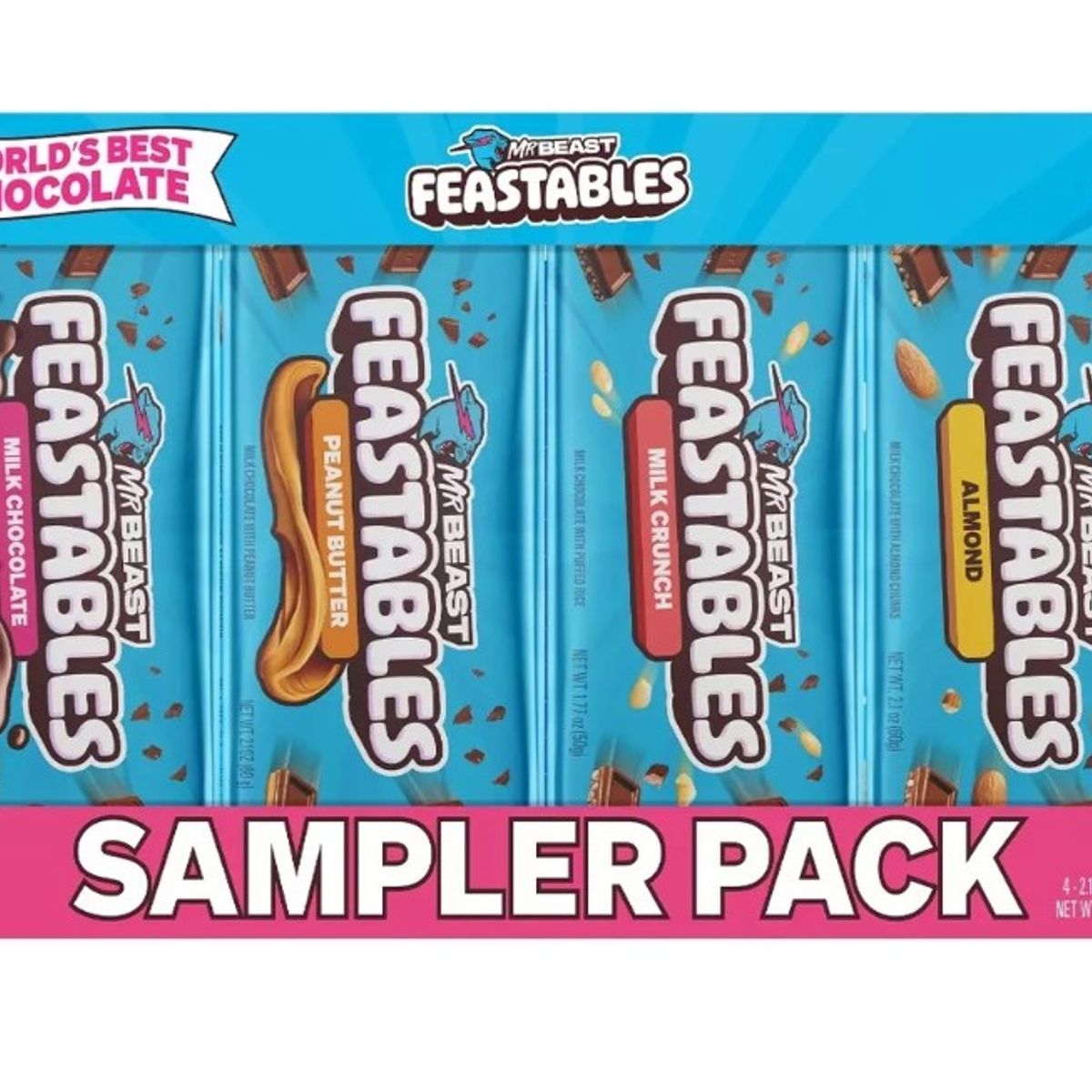 GENERICO - Chocolate mr beast feastable 4 barras variadas king 60g