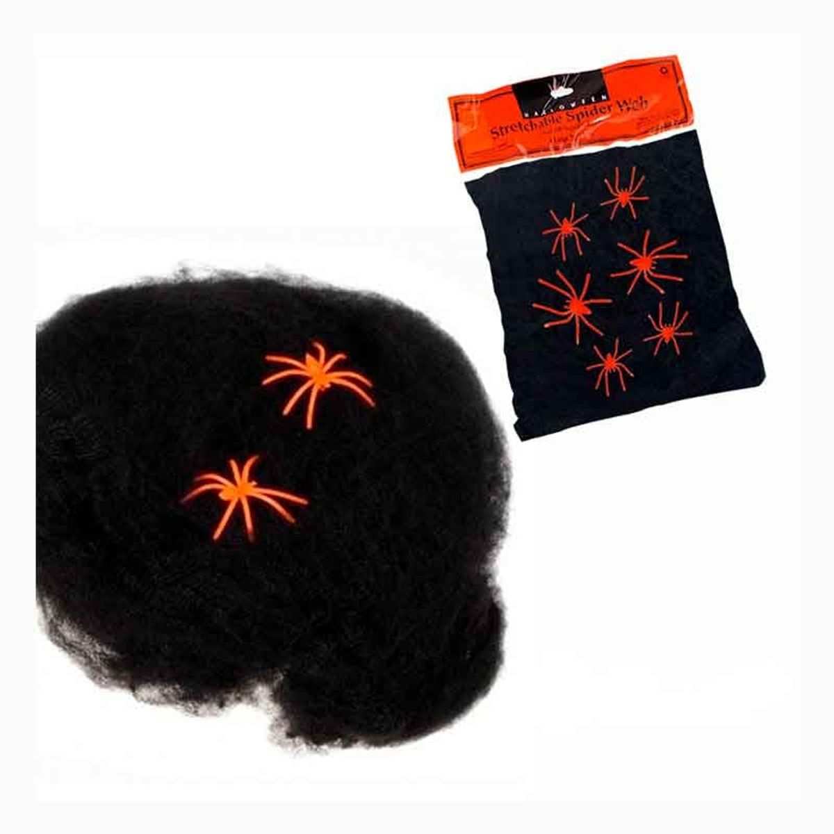 GENERICO - Tela de Araña ARTIFICIAL Color Negro bolsa de 300gr